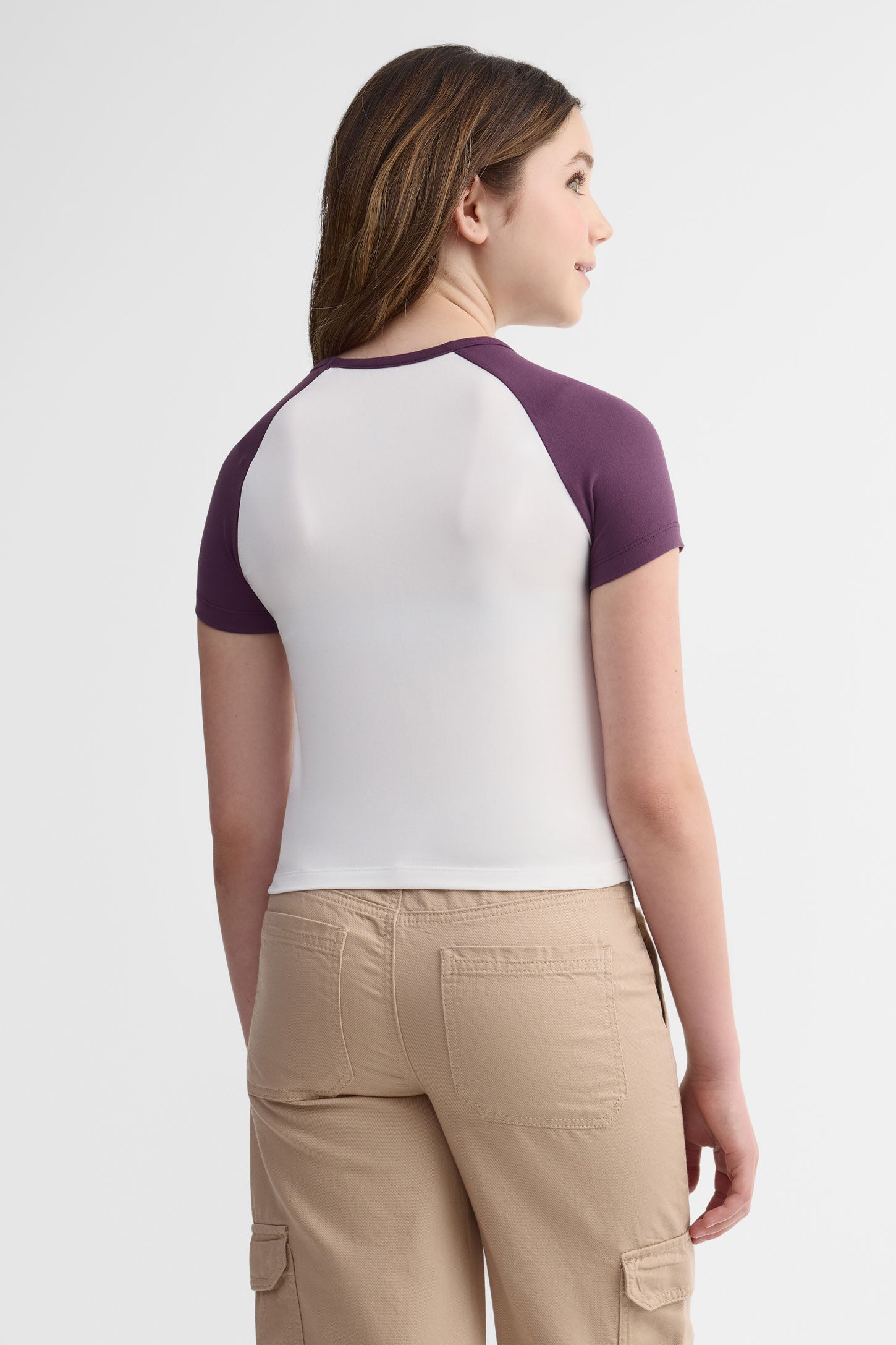 T-shirt col rond, 2/25$ - Ado fille && AUBERGINE