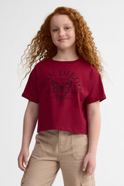 T-shirt col rond, 2/25$ - Ado fille && ROUGE