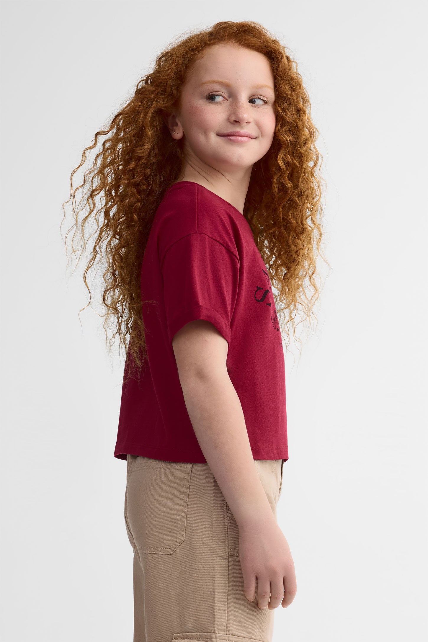 T-shirt col rond, 2/25$ - Ado fille && ROUGE