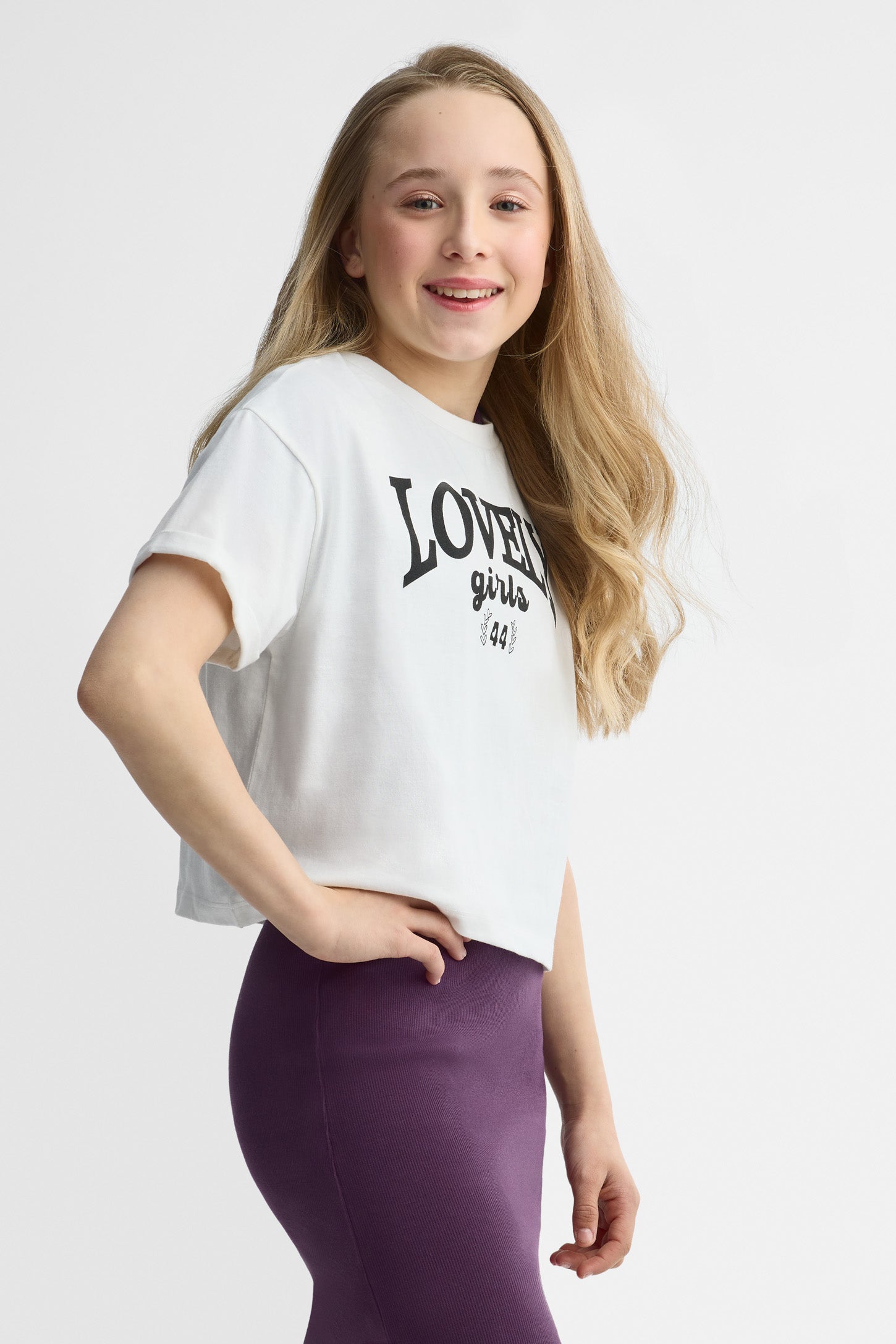 T-shirt col rond, 2/25$ - Ado fille && BLANC CASSÉ