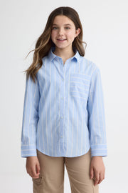 Chemise rayée manches longues - Ado fille && BLEU MULTI
