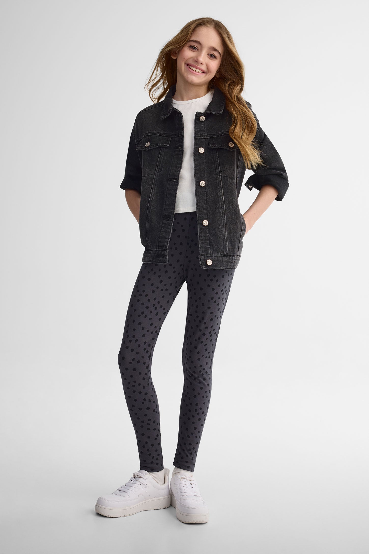 Legging en coton, 2/25$ - Ado fille && CHARBON/MULTI