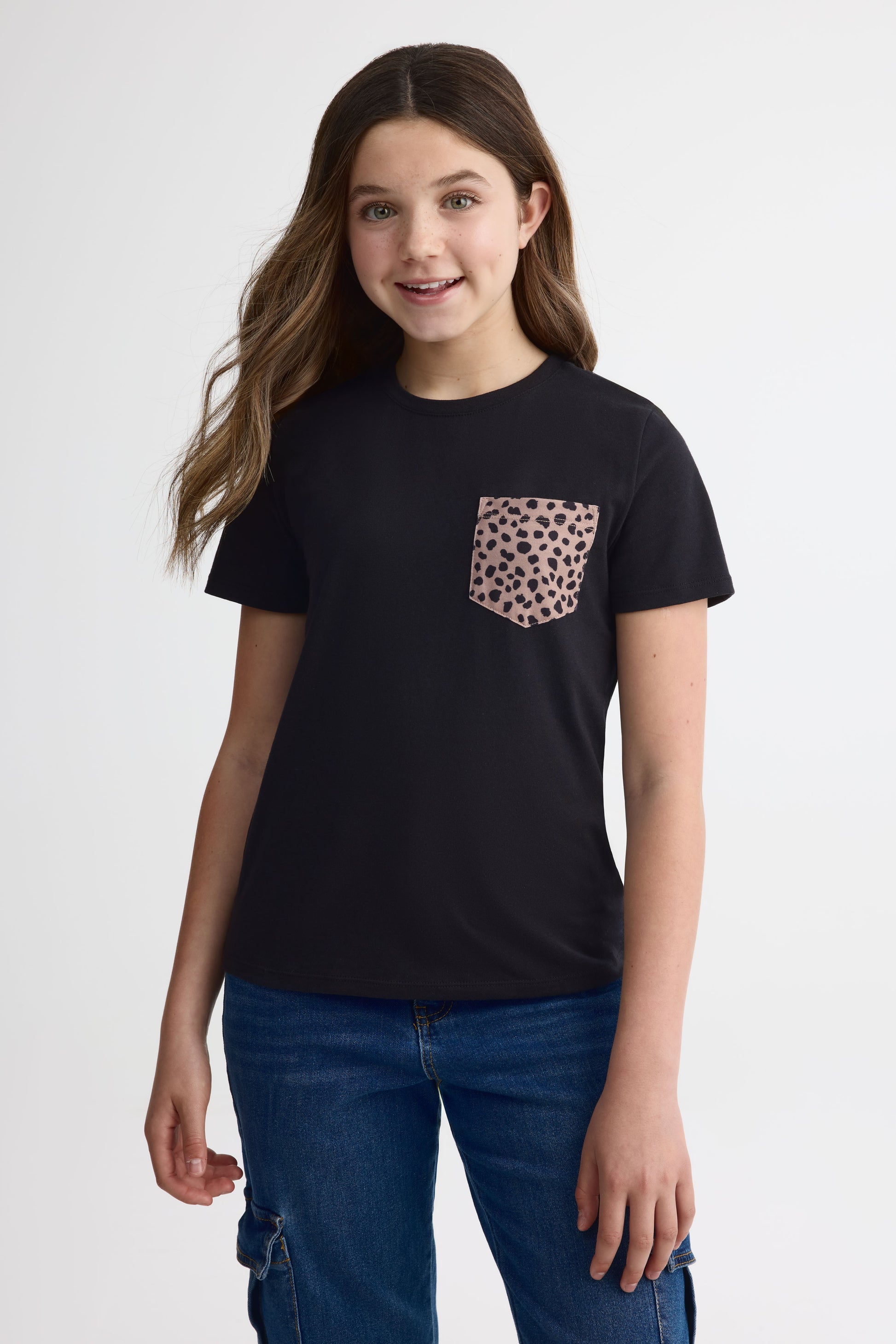 T-shirt à poche, 2/25$ - Ado fille && NOIR