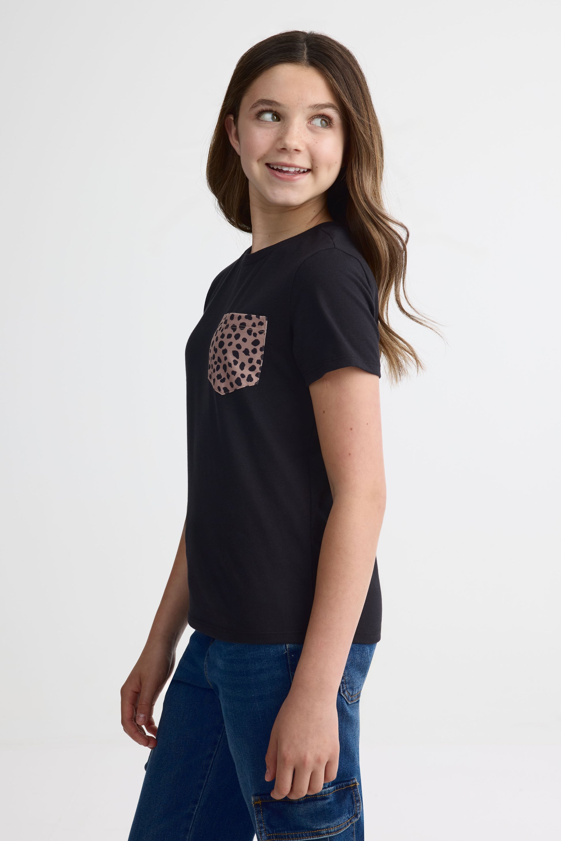 T-shirt à poche, 2/25$ - Ado fille && NOIR