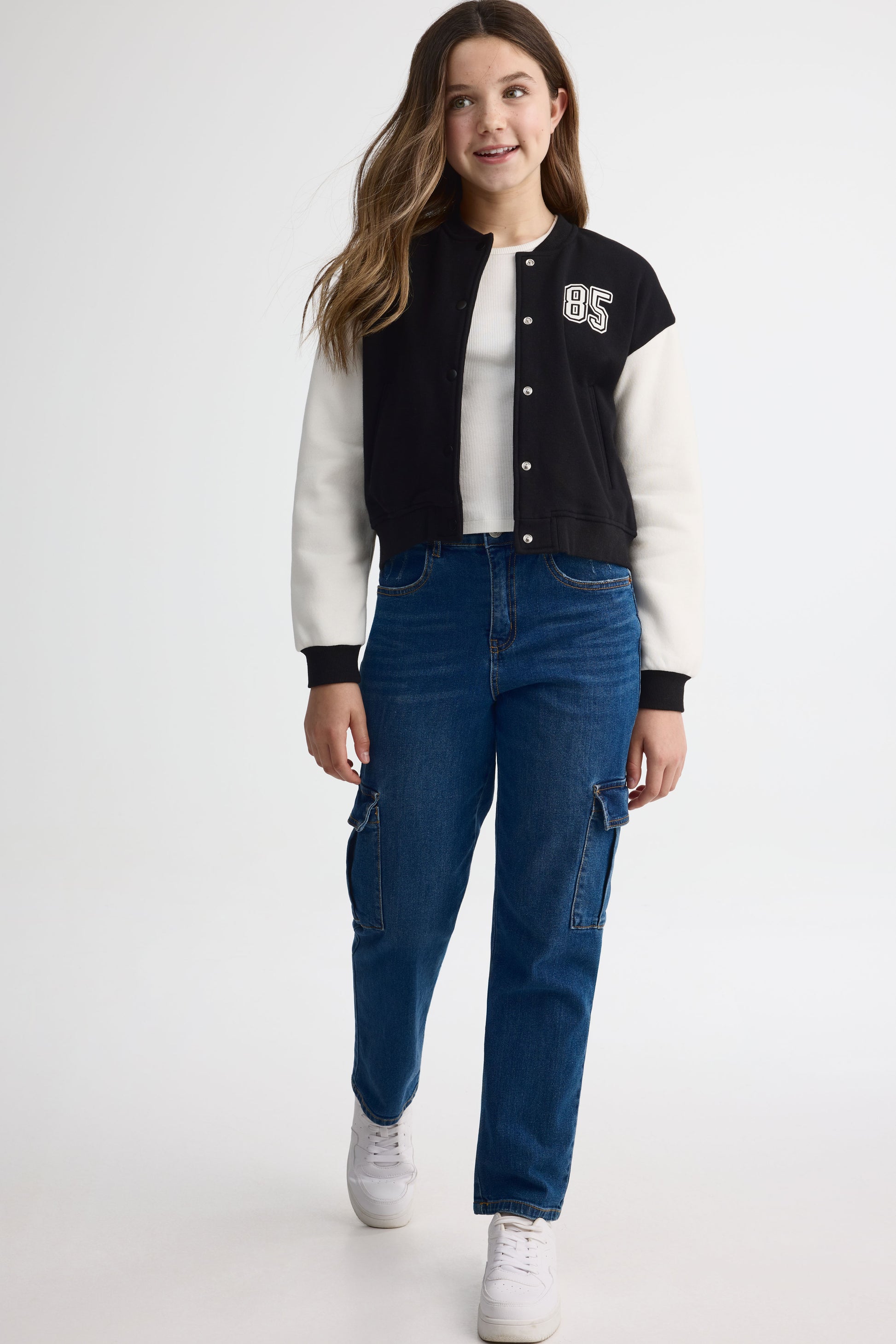 Veste ouatée style baseball - Ado fille && NOIR
