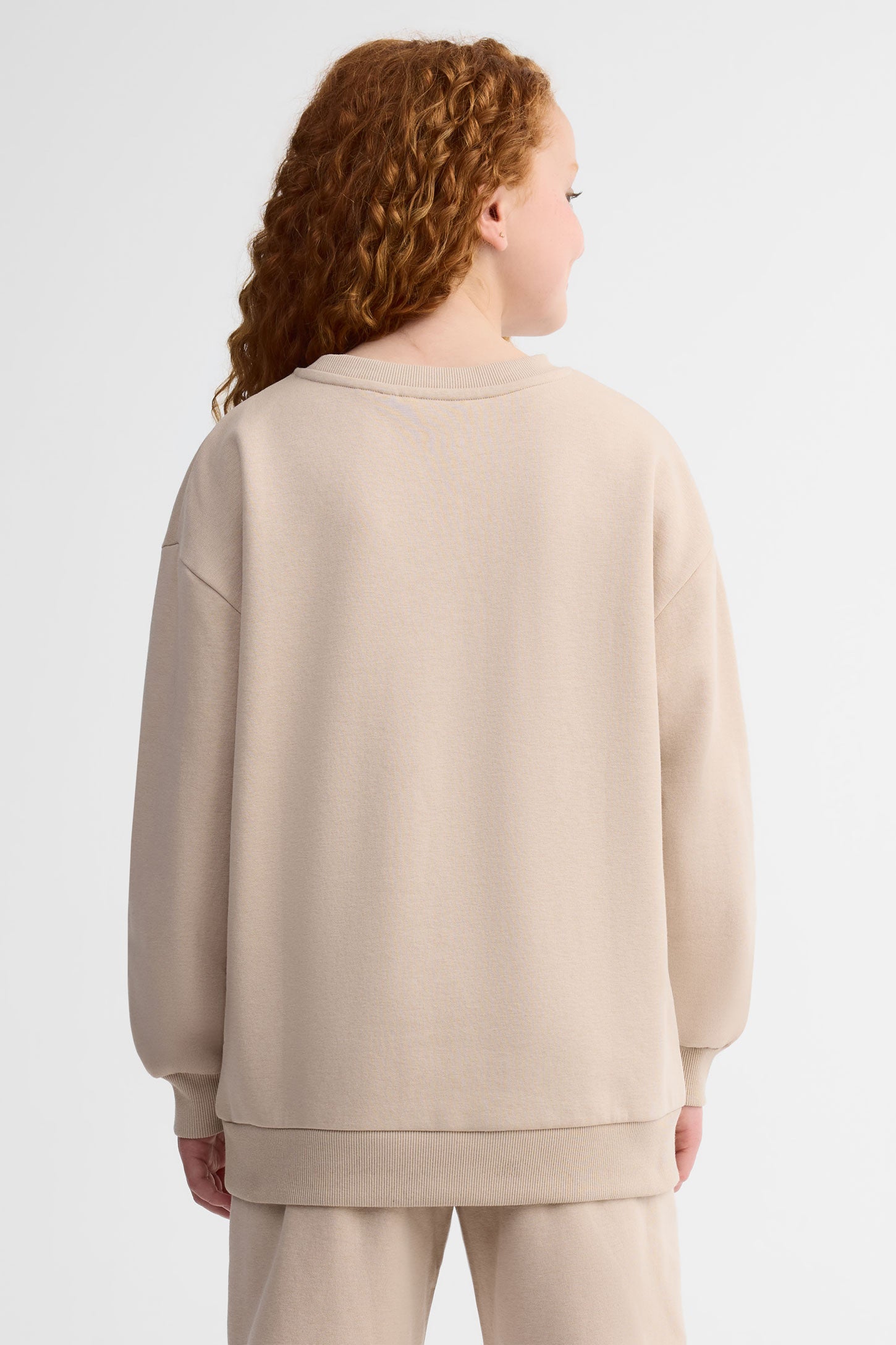 Chandail ouaté ample à manches longues - Ado fille && BEIGE