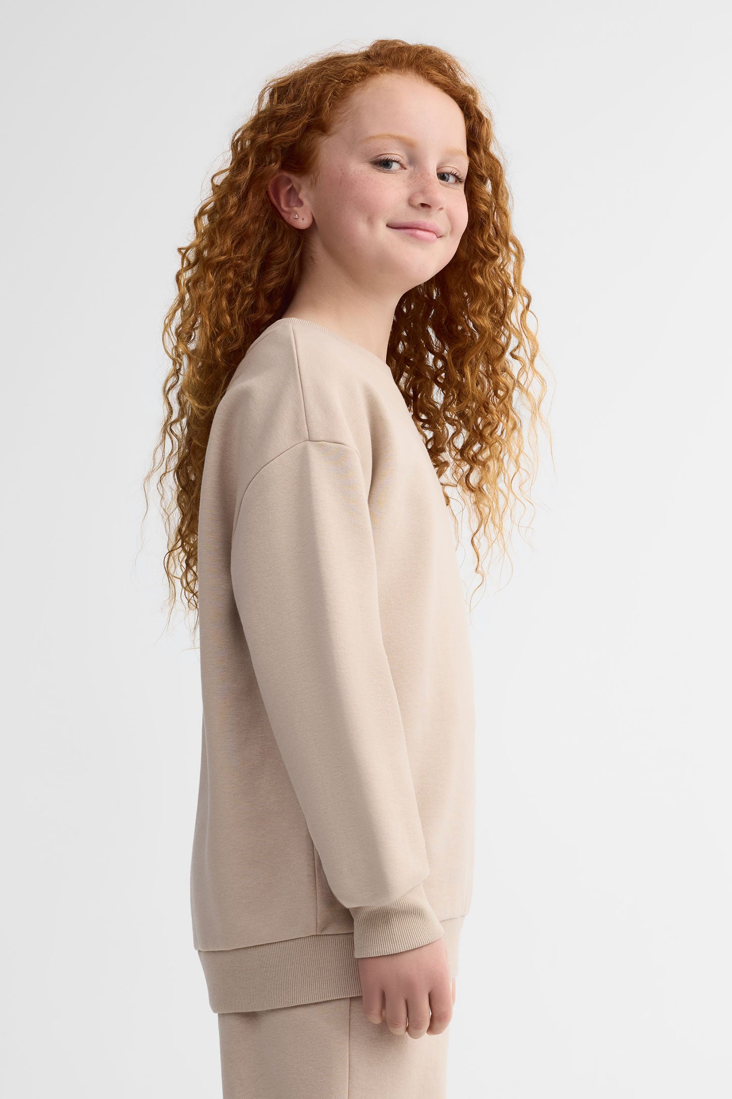 Chandail ouaté ample à manches longues - Ado fille && BEIGE