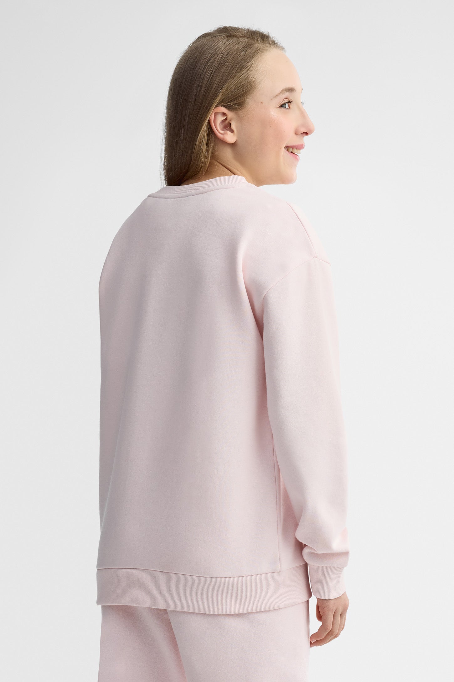 Chandail ouaté ample à manches longues - Ado fille && ROSE PALE