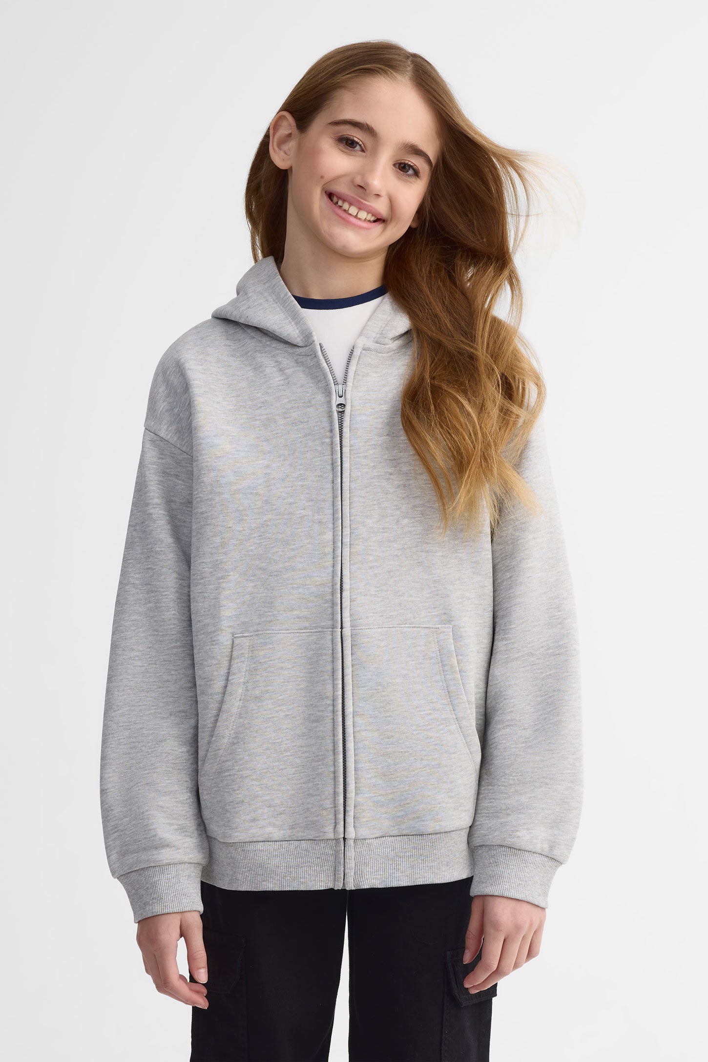 Veste ouatée oversize avec capuchon - Ado fille && GRIS MIXTE