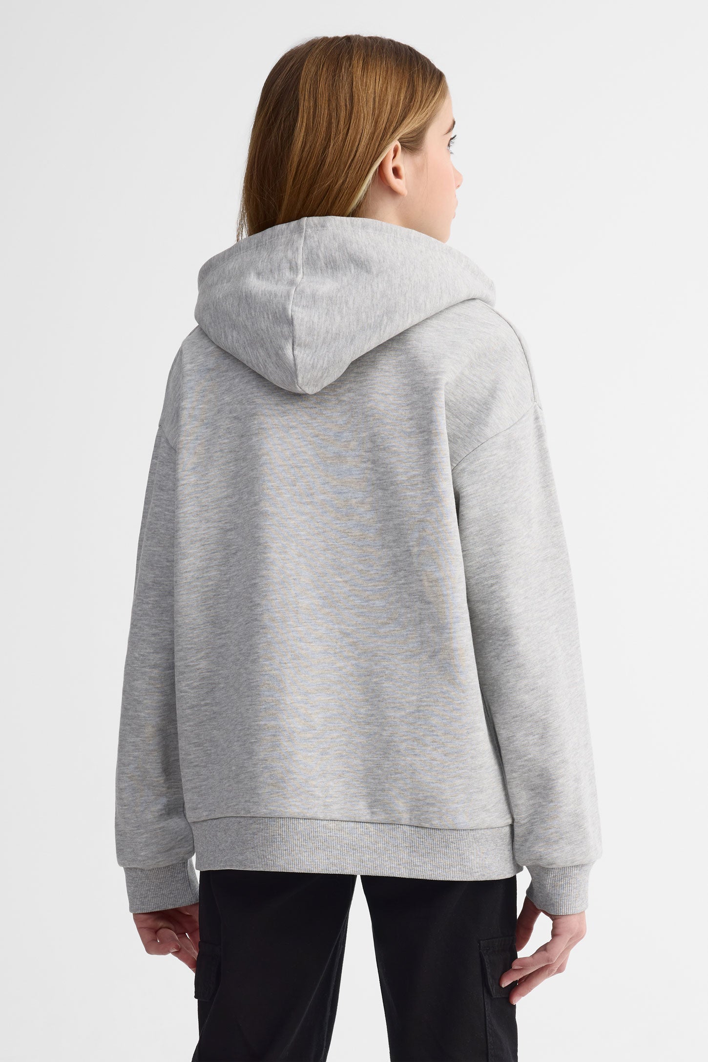 Veste ouatée oversize avec capuchon - Ado fille && GRIS MIXTE