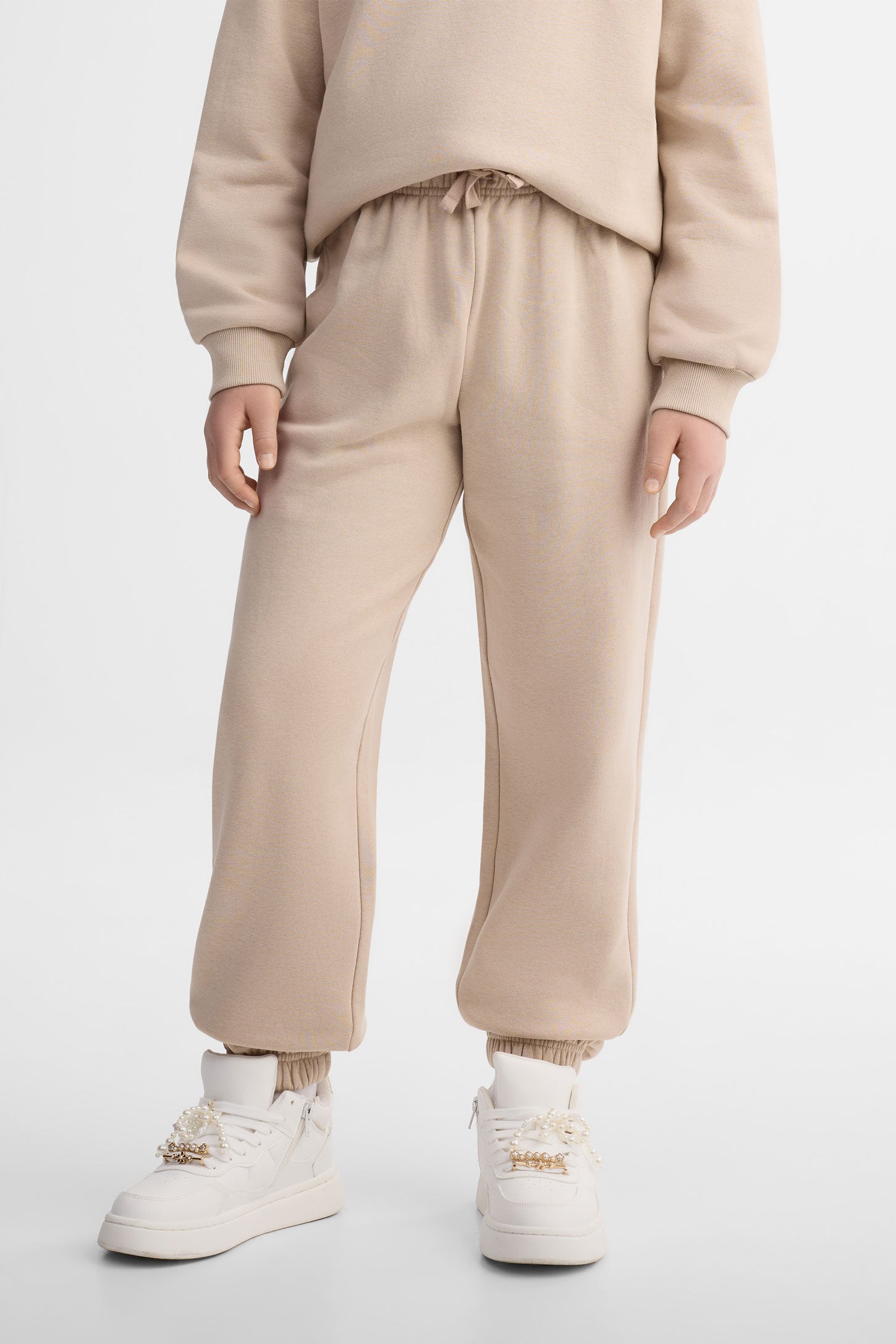 Pantalon jogger ouaté - Ado fille && BEIGE
