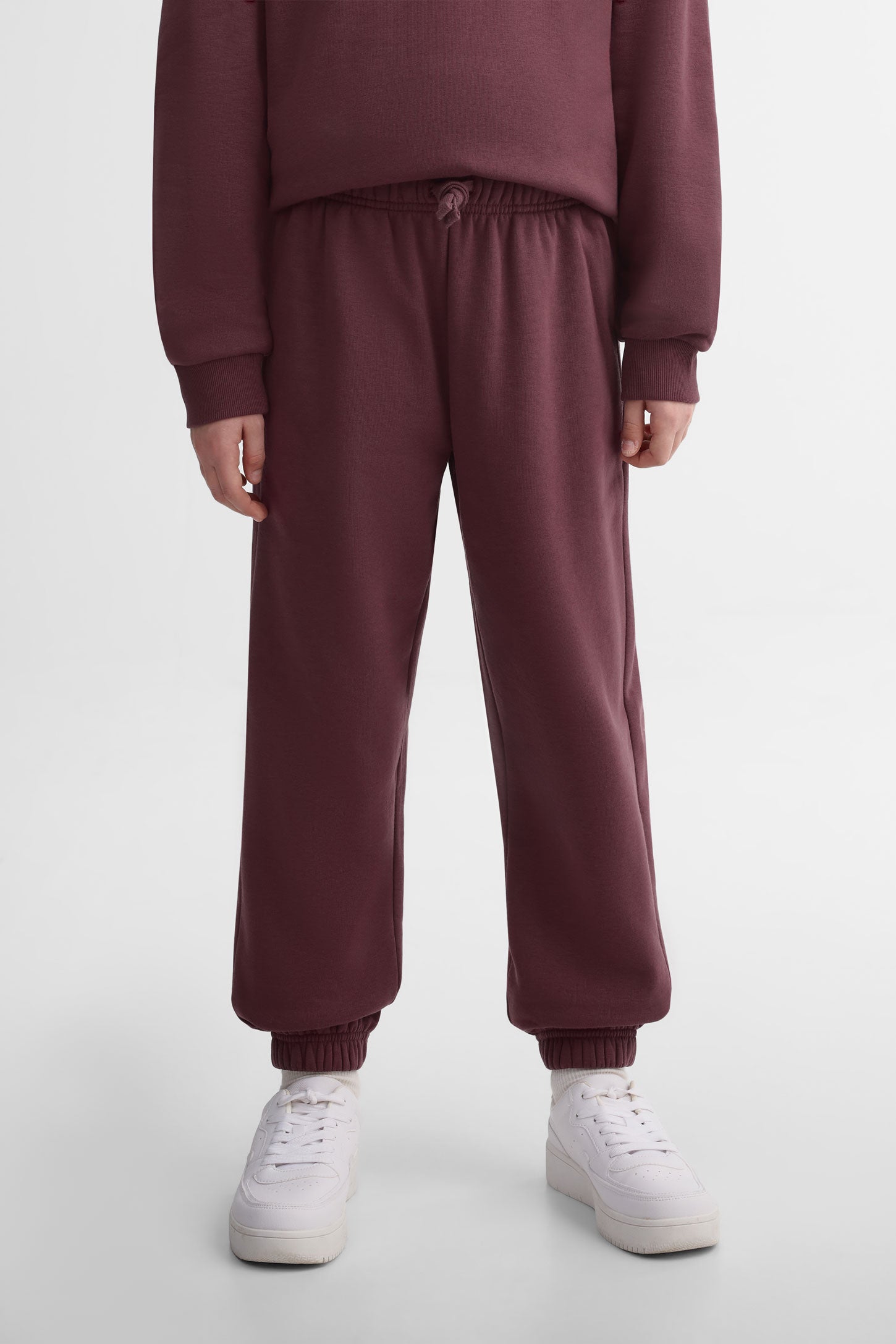 Pantalon jogger ouaté - Ado fille && AUBERGINE