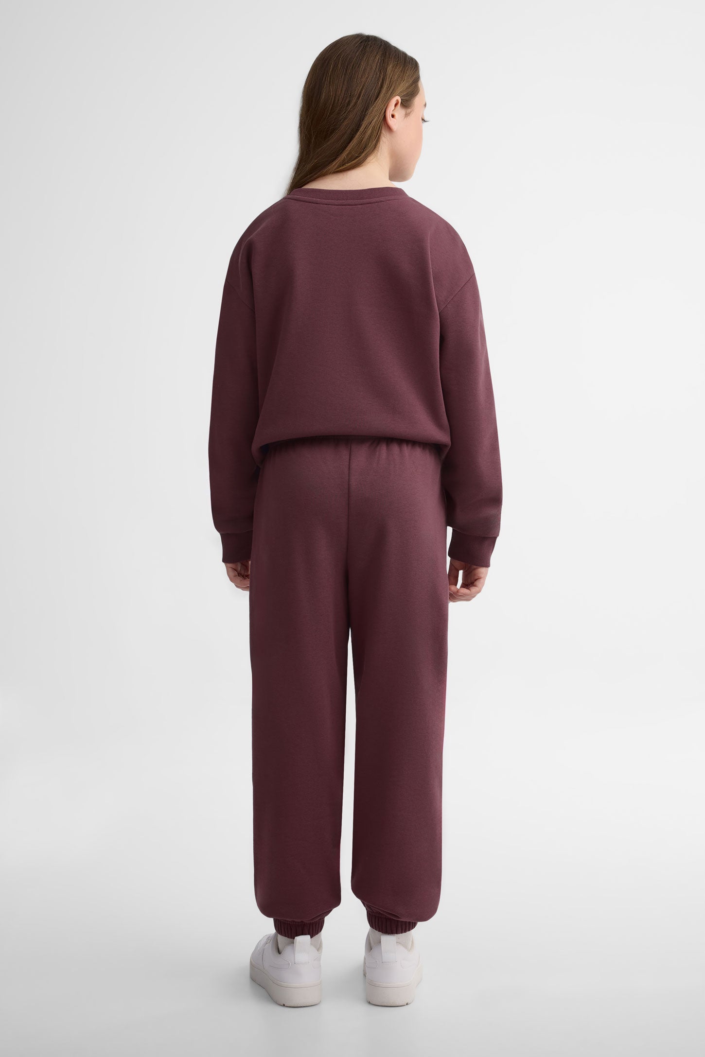 Pantalon jogger ouaté - Ado fille && AUBERGINE