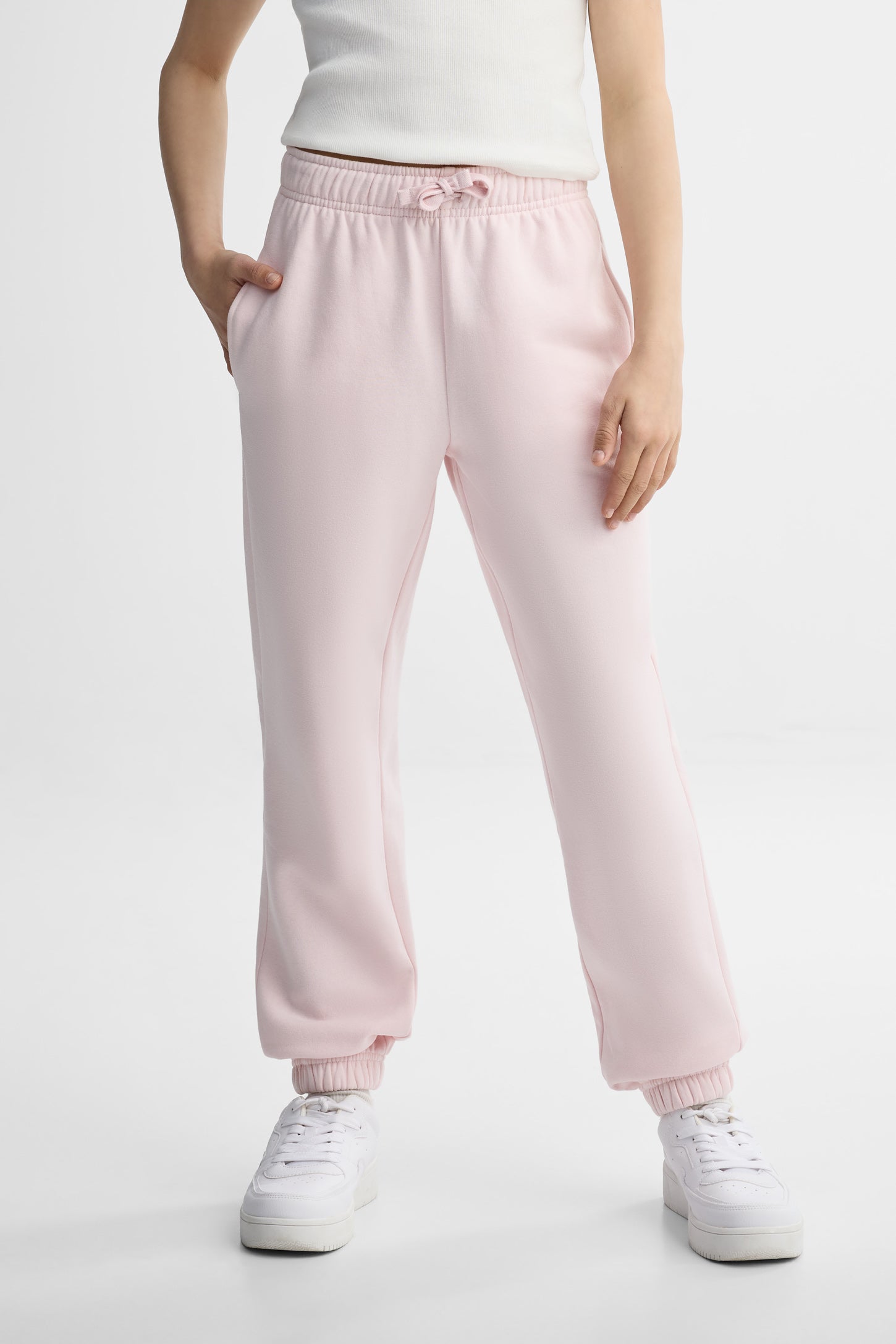 Pantalon jogger ouaté - Ado fille && ROSE PALE