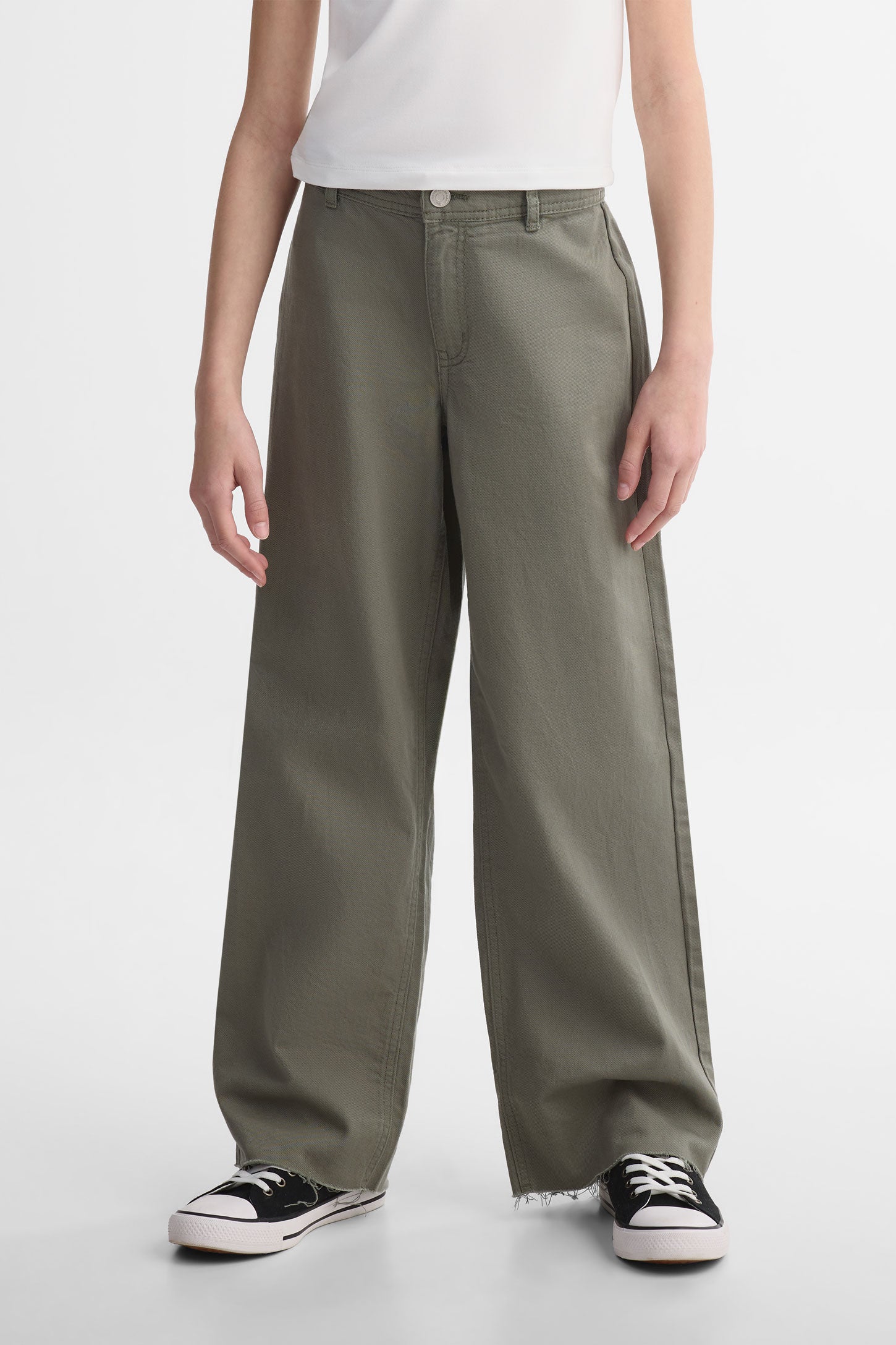 Jeans jambe large - Ado fille && KAKI