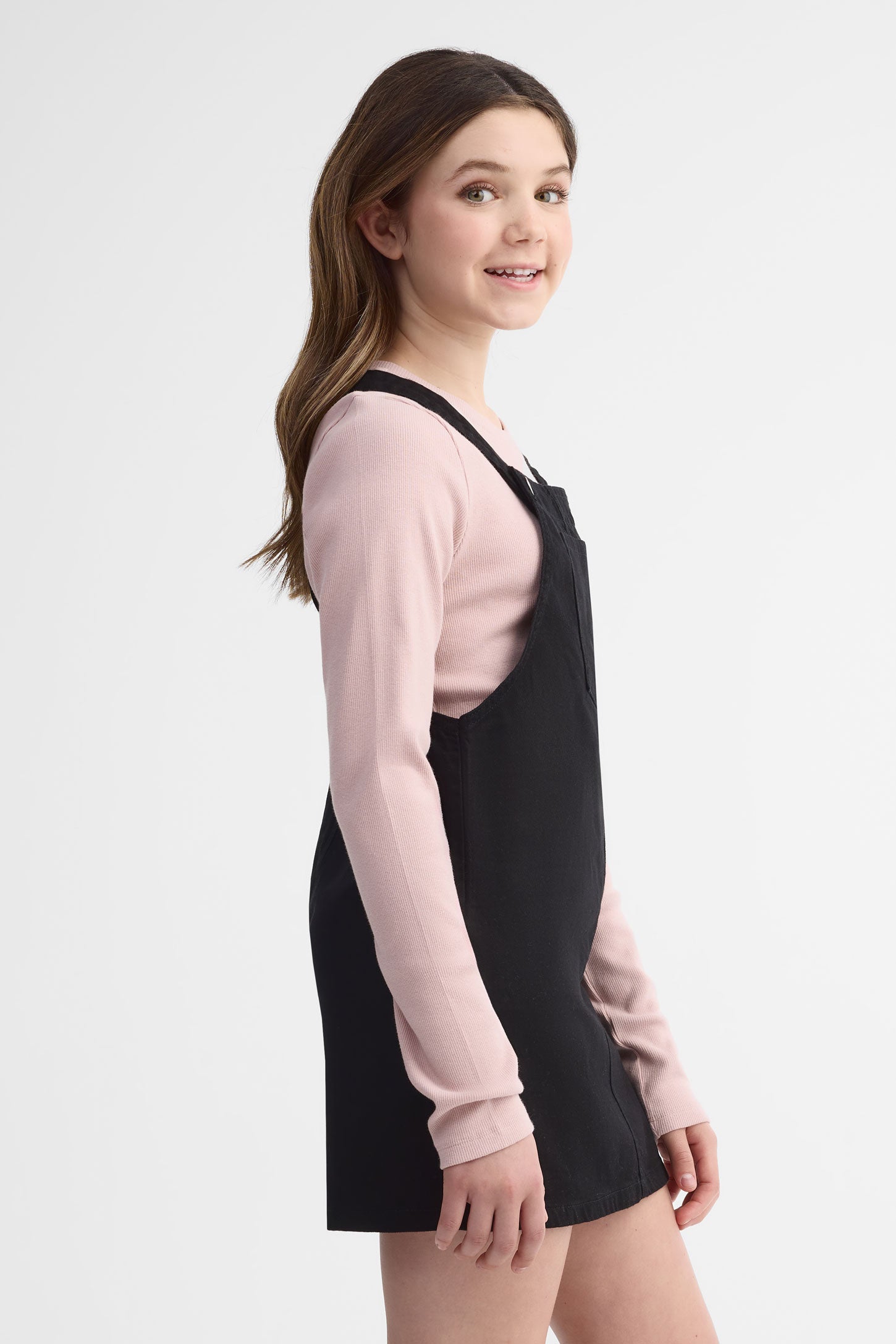 Robe-tablier en jeans - Ado fille && NOIR