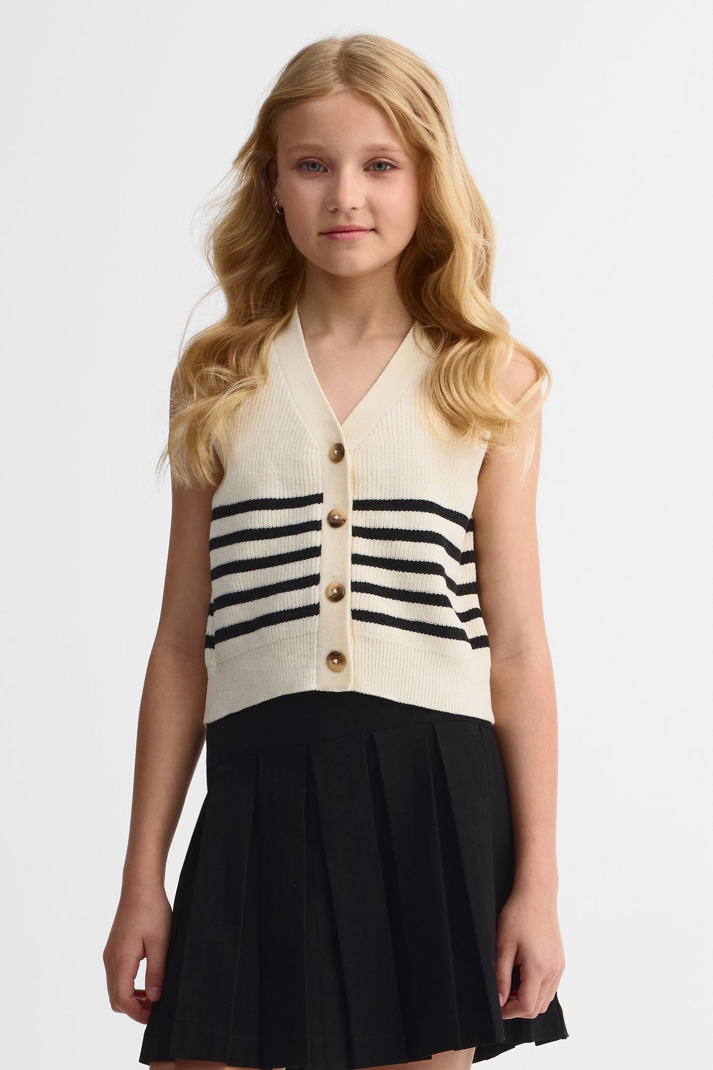 Débardeur en tricot - Ado fille && BLANC CASSÉ