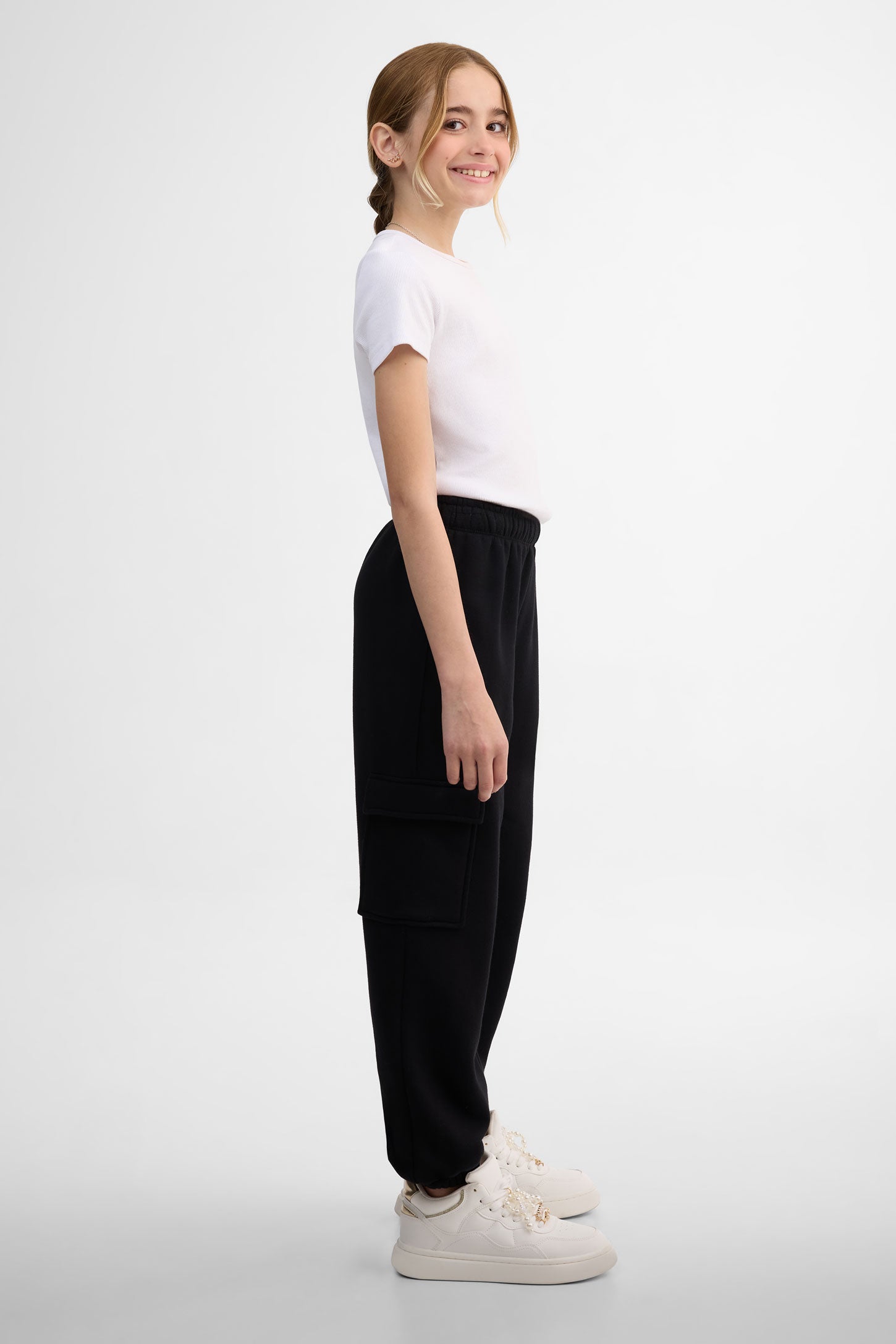 Pantalon jogger ouaté - Ado fille && NOIR