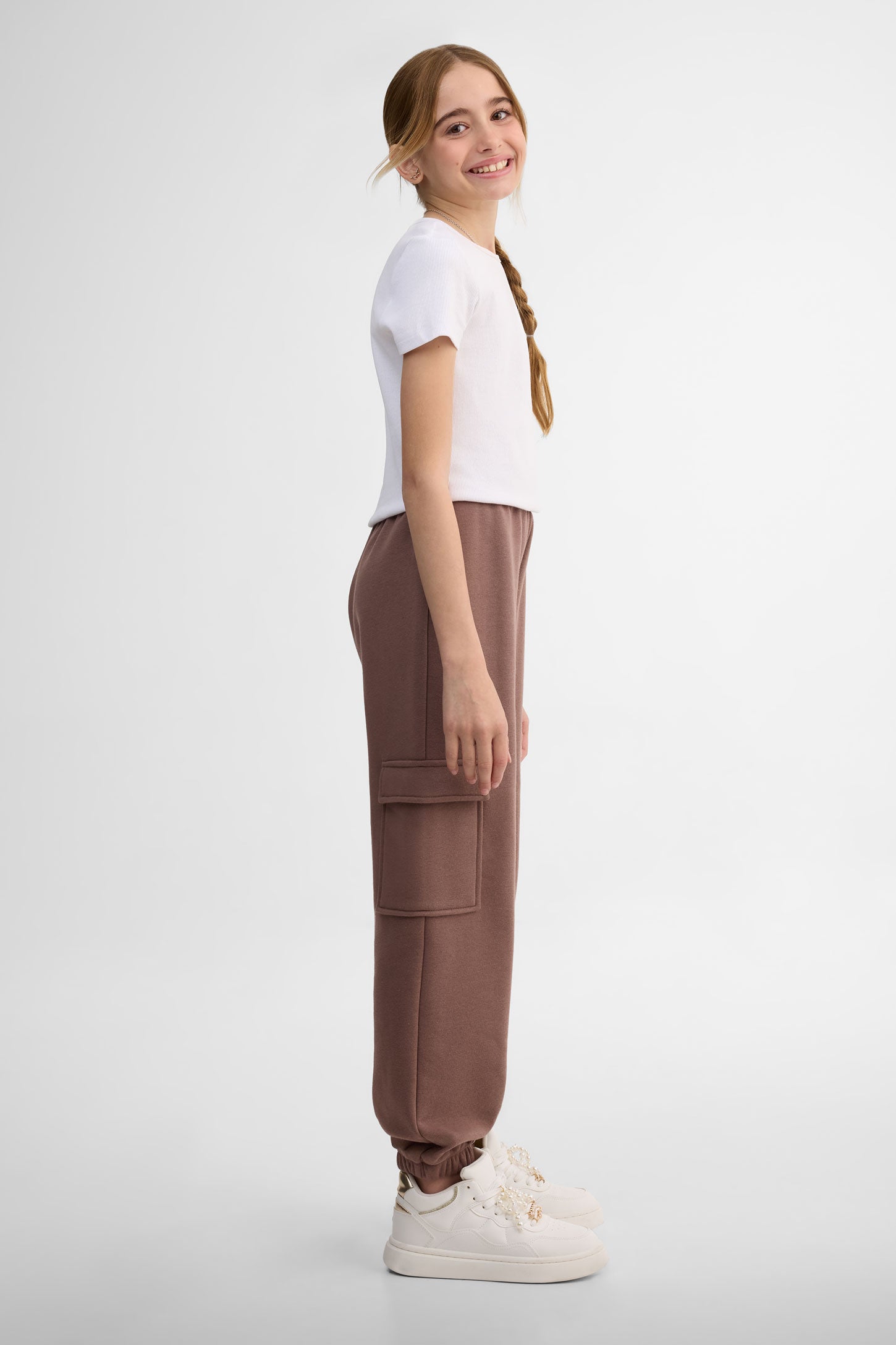 Pantalon jogger ouaté - Ado fille && TAUPE