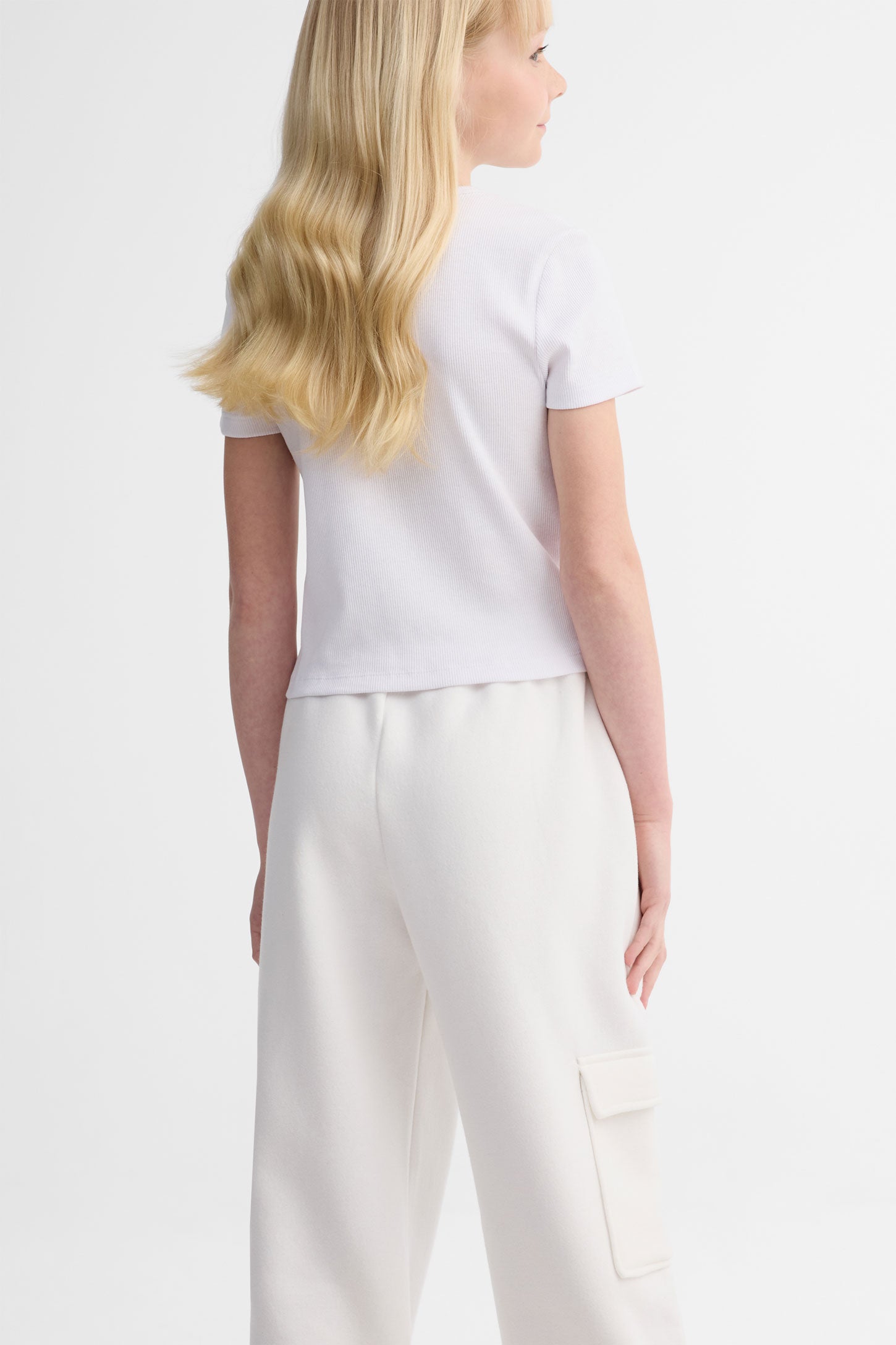 Pantalon jogger ouaté - Ado fille && BLANC CASSÉ