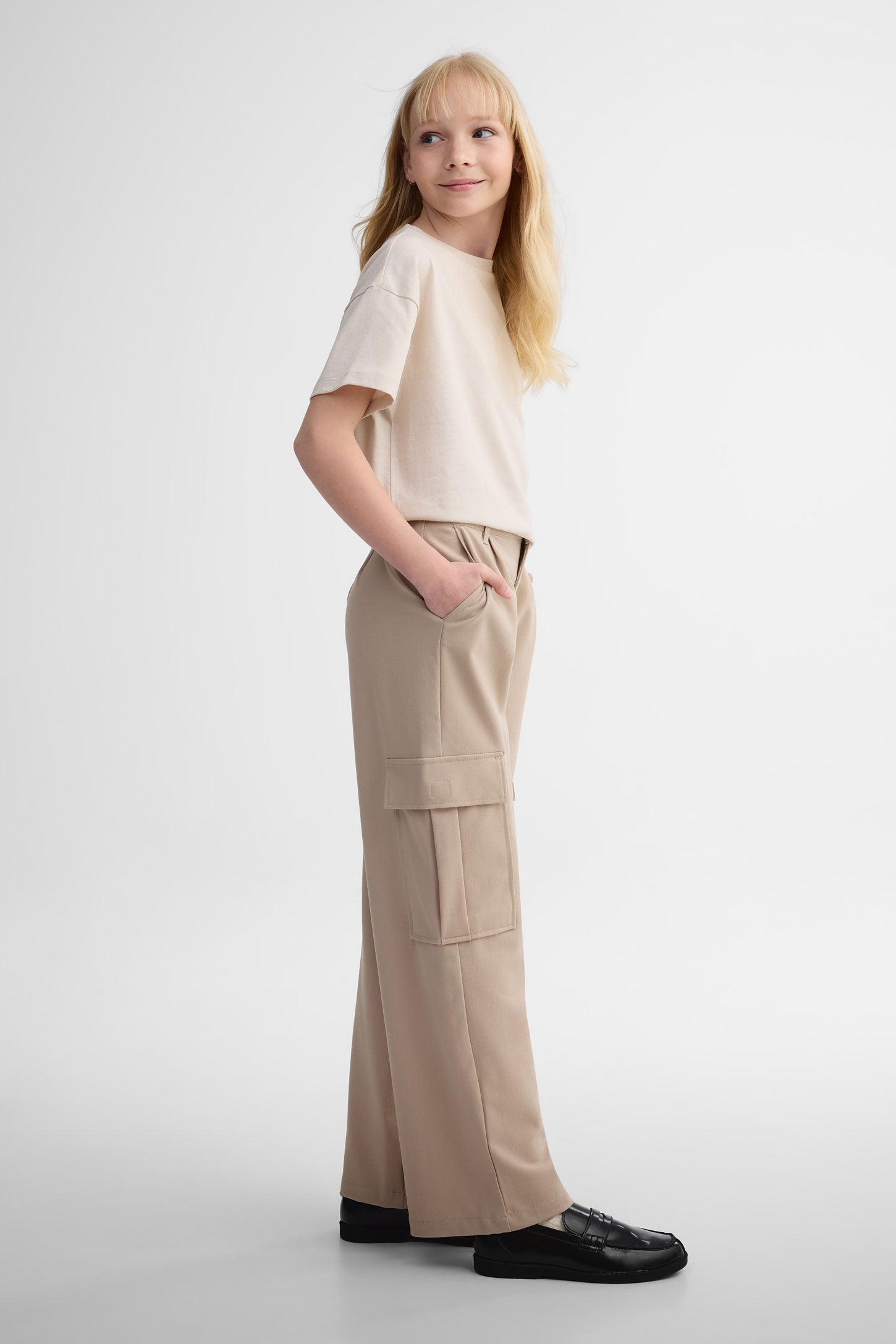 Pantalon cargo extensible 4 sens - Ado fille && TAUPE