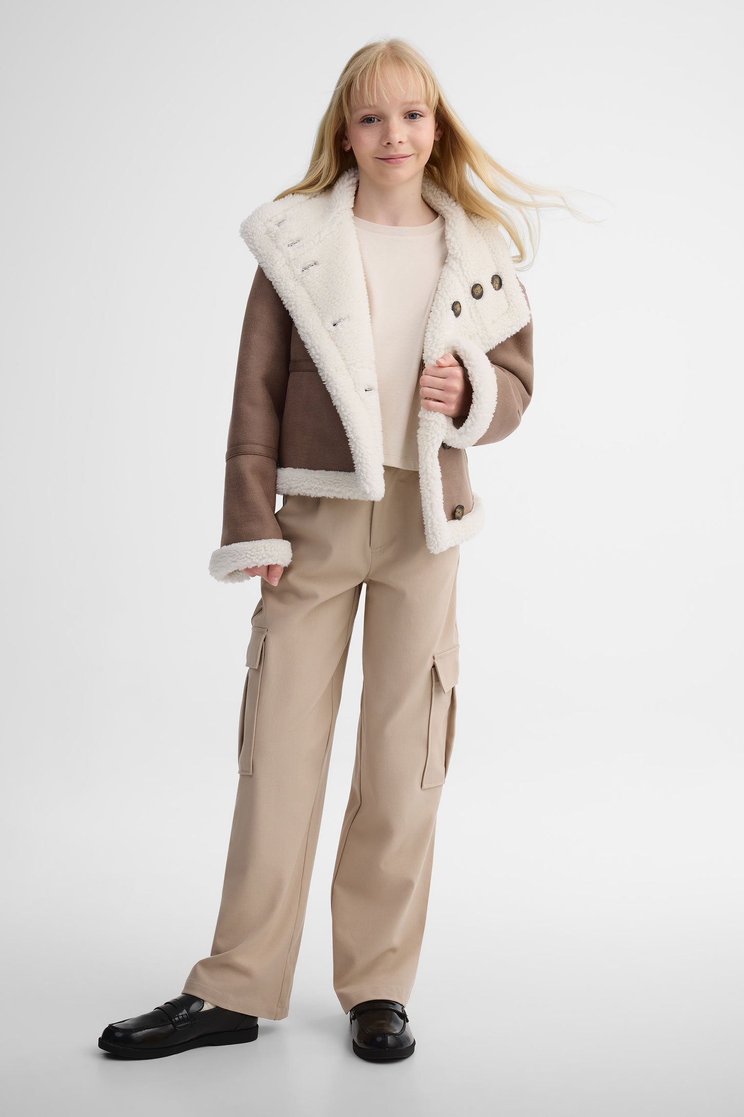 Pantalon cargo extensible 4 sens - Ado fille && TAUPE
