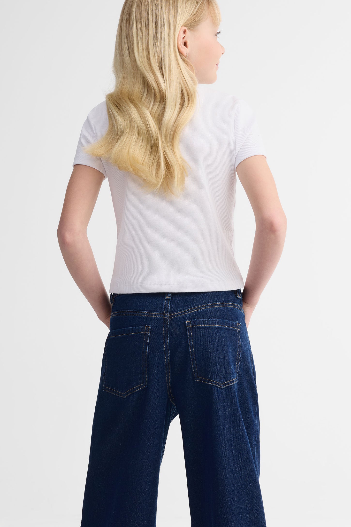 Jeans jambe large - Ado fille && DENIM FONCE