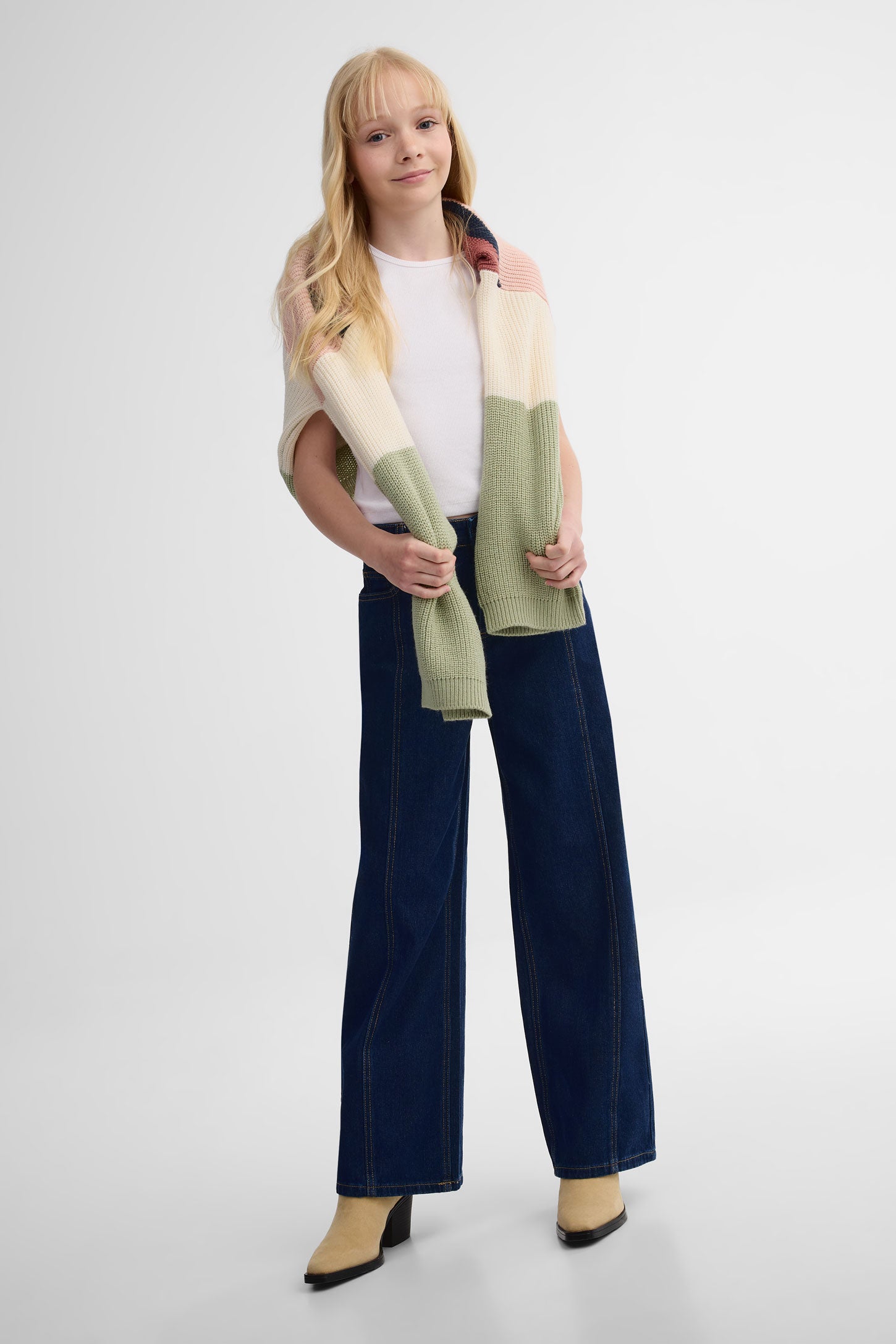 Jeans jambe large - Ado fille && DENIM FONCE
