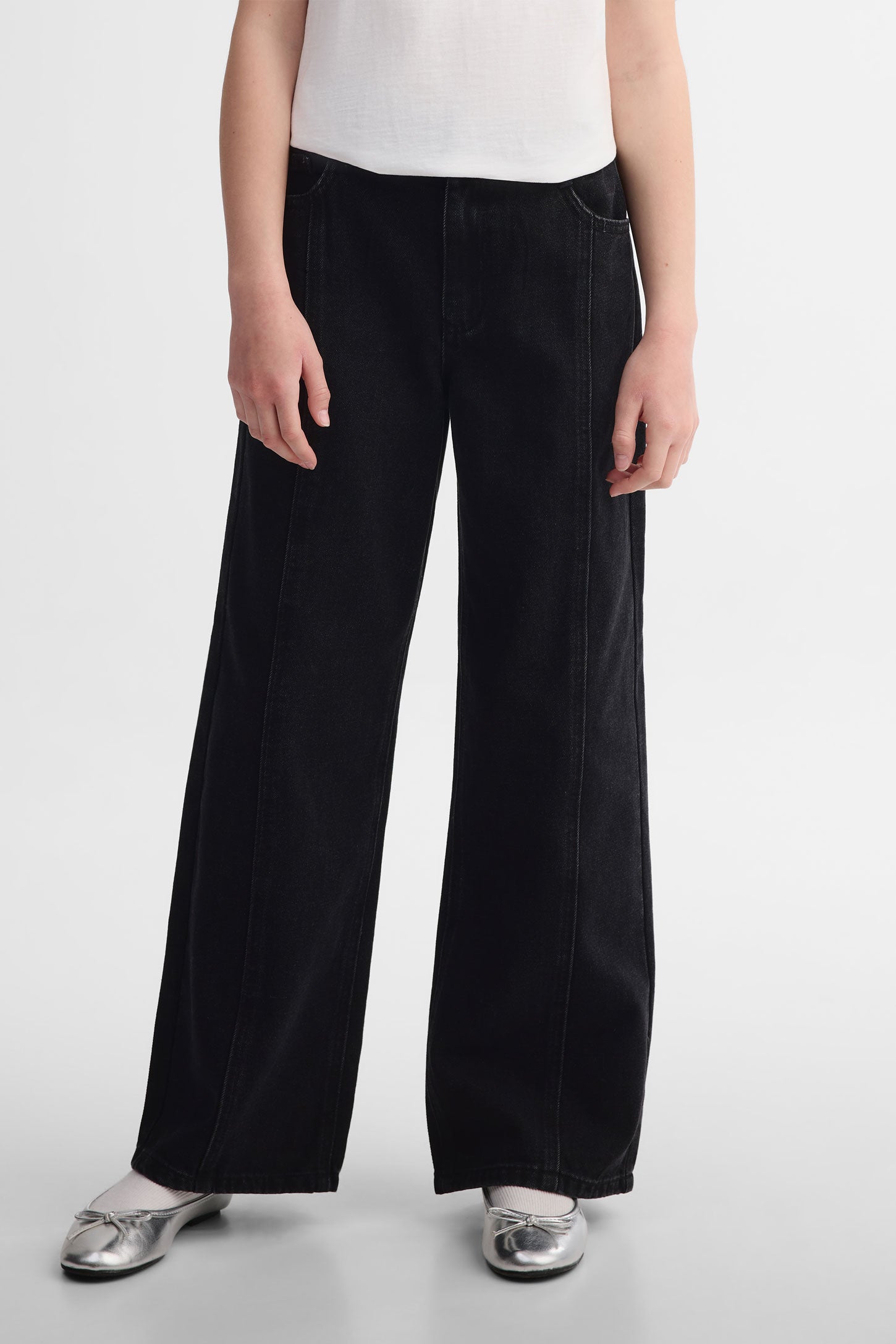 Jeans jambe large - Ado fille && DENIM NOIR