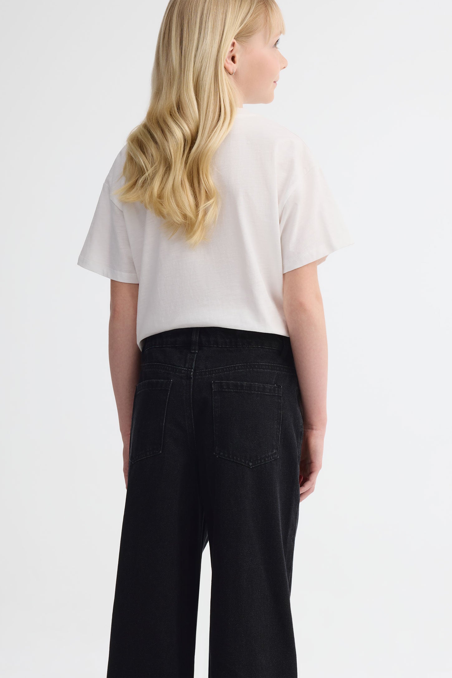 Jeans jambe large - Ado fille && DENIM NOIR