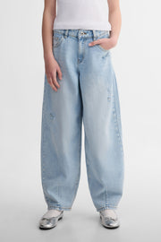 Jeans coupe tonneau - Ado fille && DENIM PALE