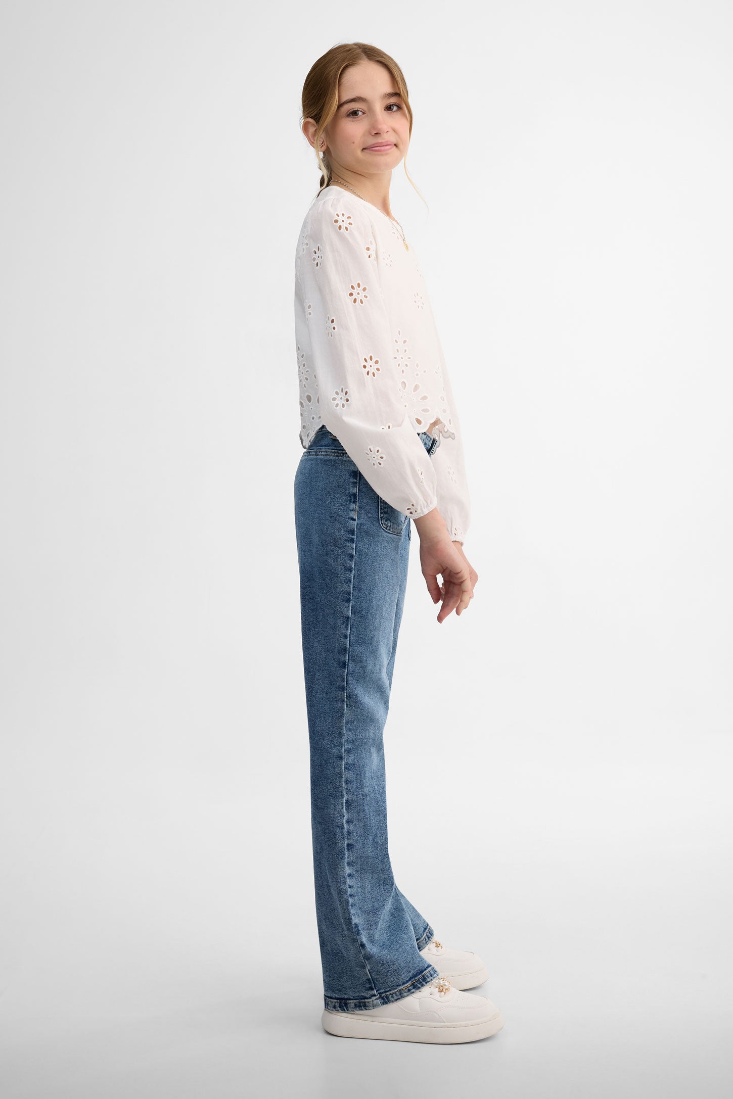 Jeans jambe évasée - Ado fille && DENIM MOYEN