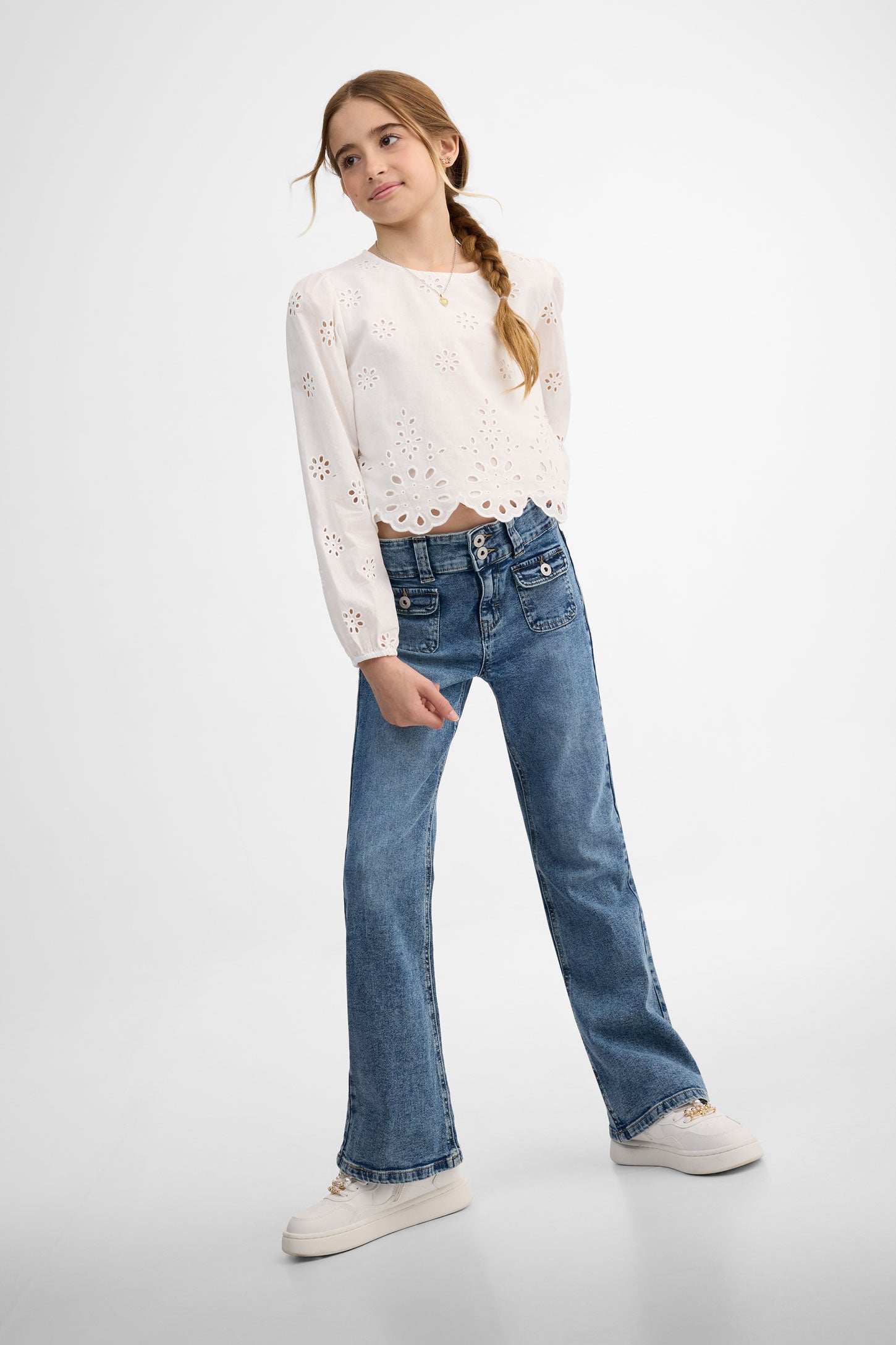 Jeans jambe évasée - Ado fille && DENIM MOYEN