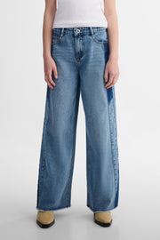 Jeans jambe large - Ado fille && DENIM MOYEN