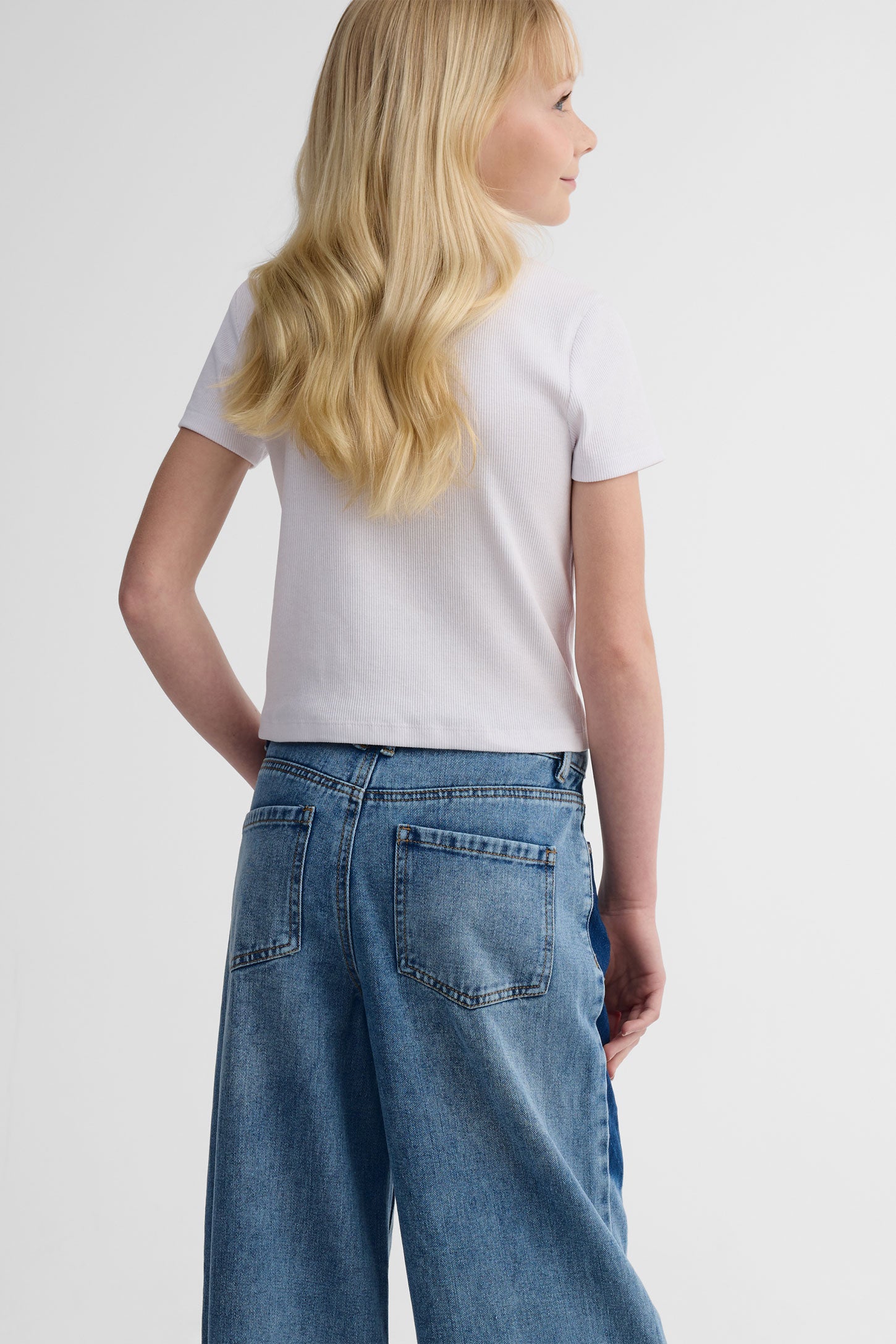 Jeans jambe large - Ado fille && DENIM MOYEN