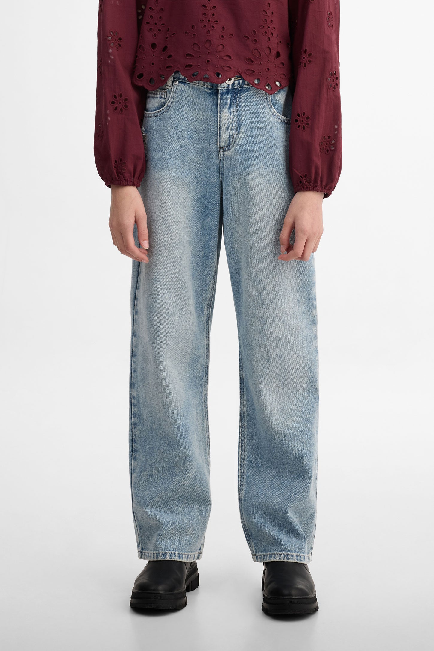 Jeans coupe droite - Ado fille && DENIM PALE