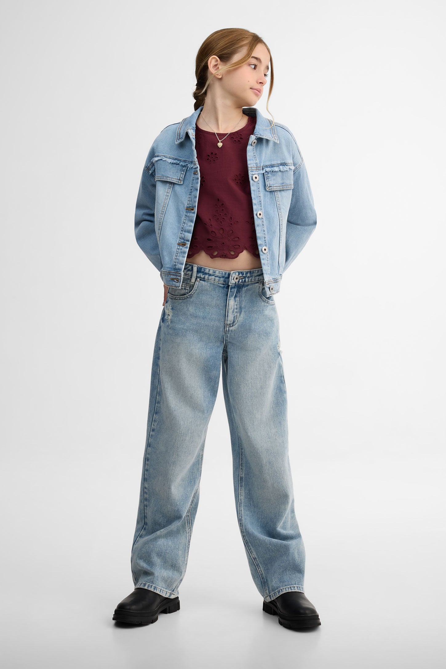 Jeans coupe droite - Ado fille && DENIM PALE