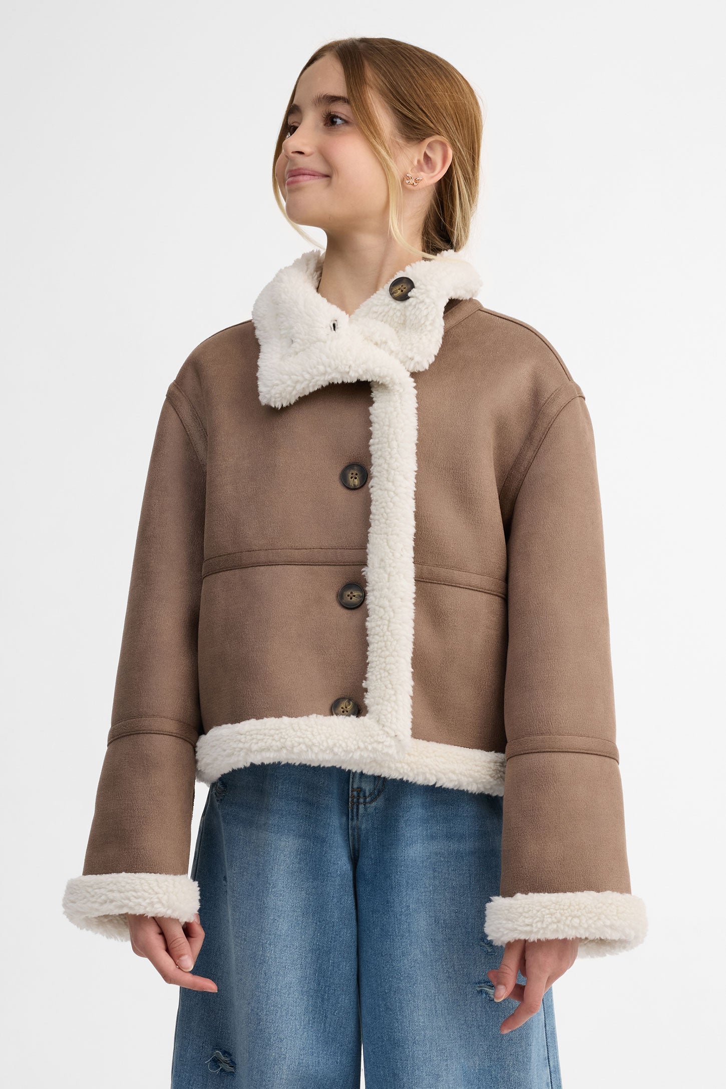 Manteau aviateur réversible - Ado fille && TAUPE