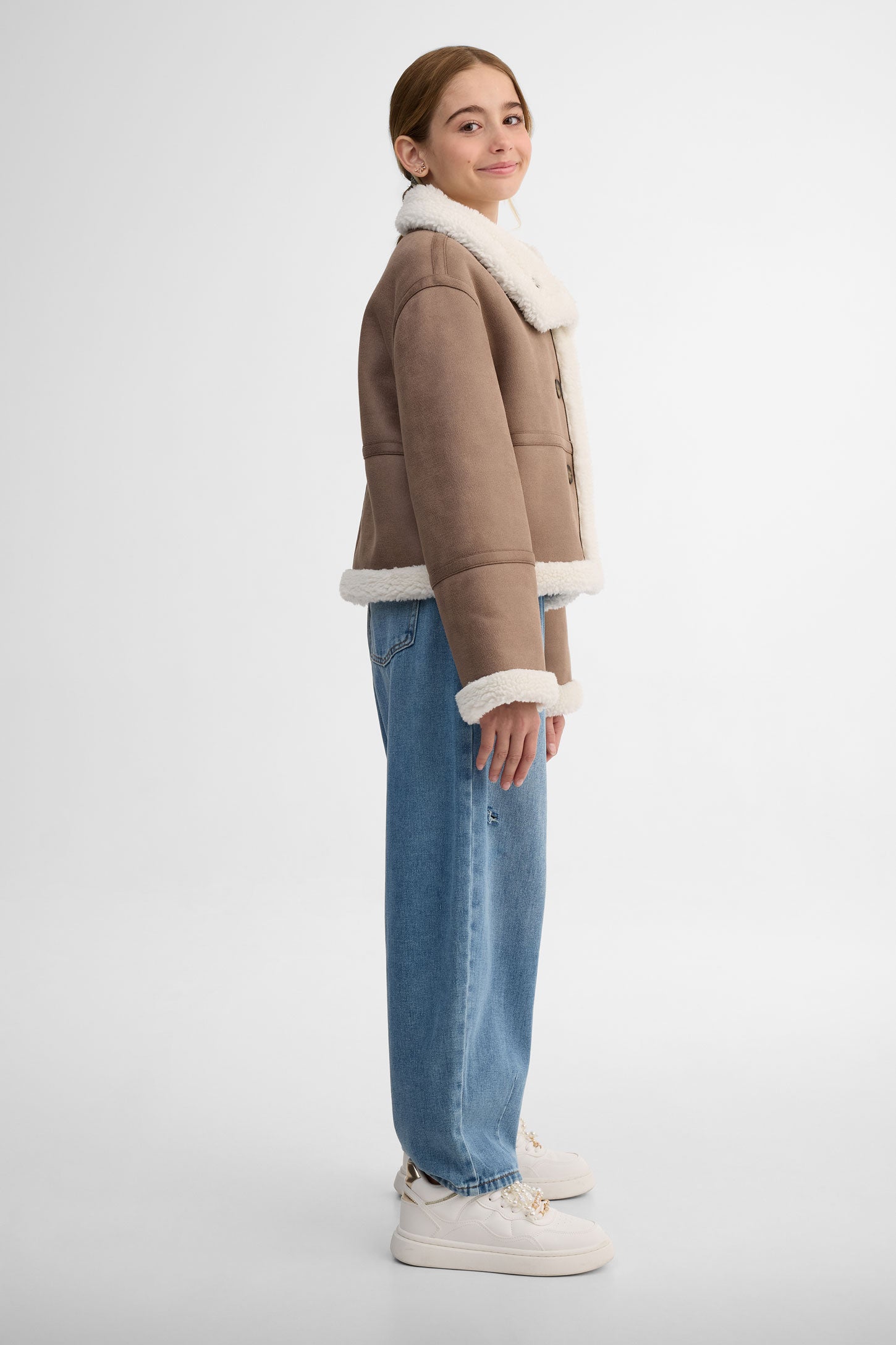 Manteau aviateur réversible - Ado fille && TAUPE