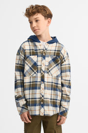 Chemise à capuchon en flanelle - Ado garçon && BEIGE/MULTI