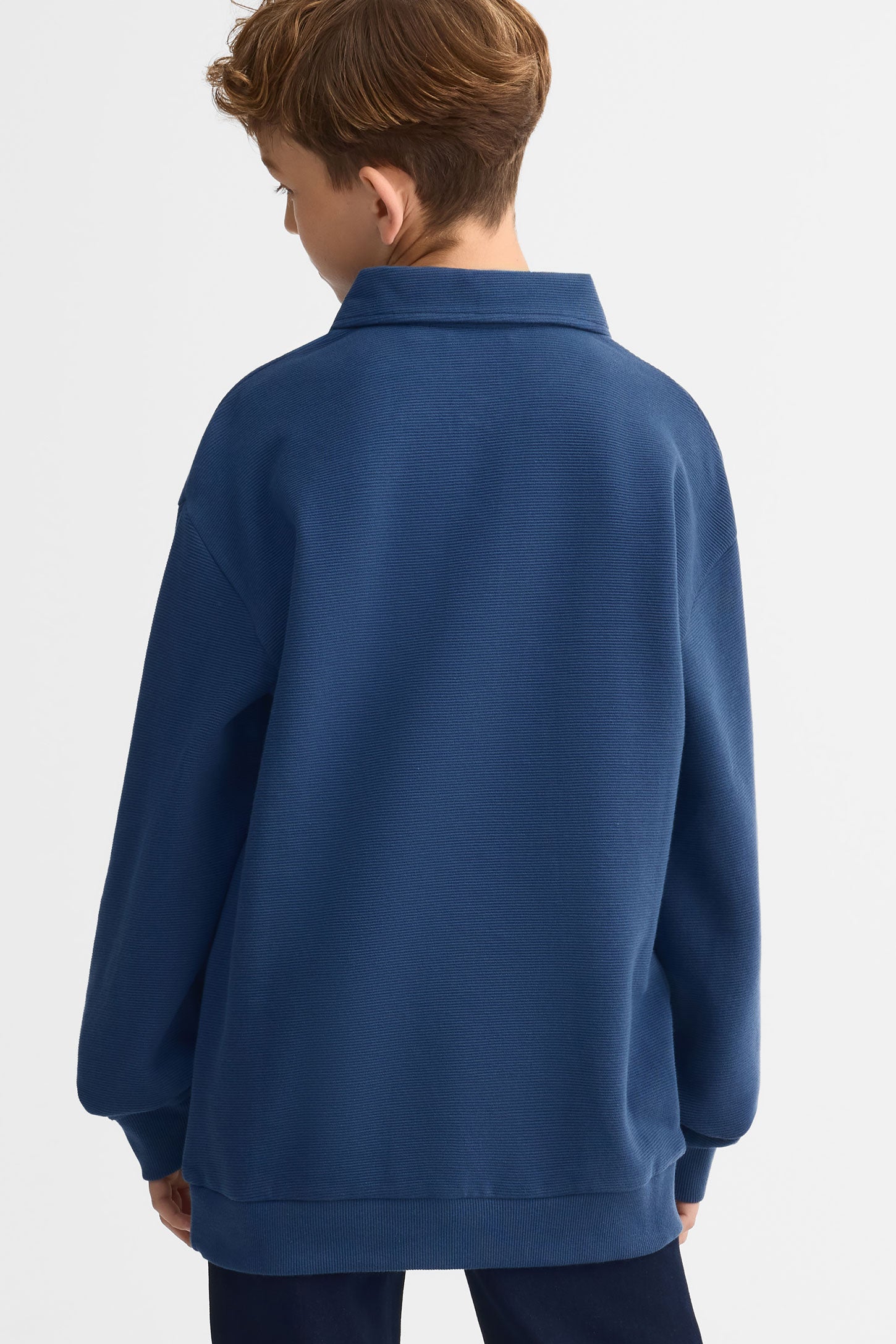 Polo manches longues coton - Ado garçon && MARIN