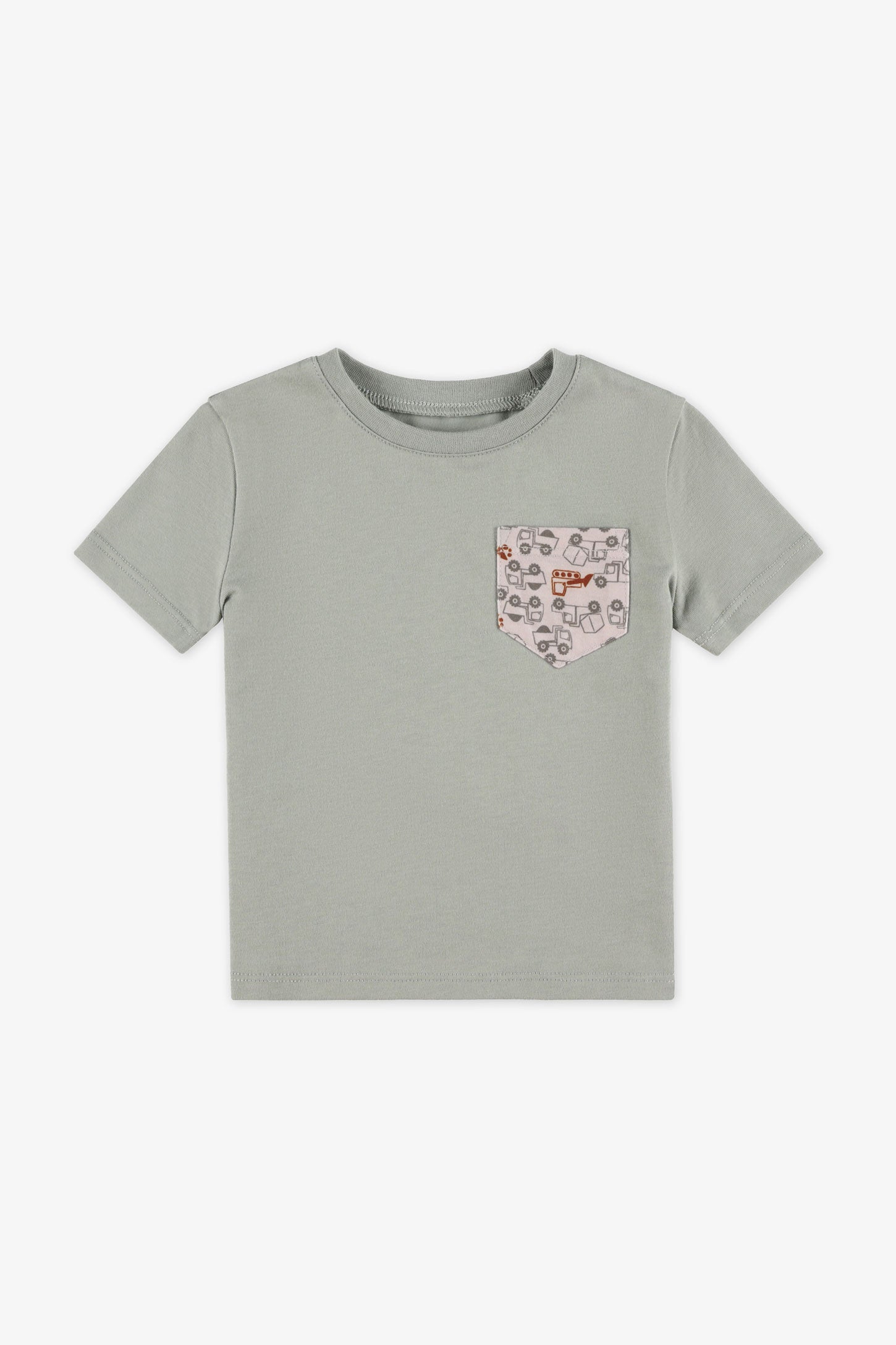 T-shirt col rond coton, 2/15$ - Bébé garçon && VERT
