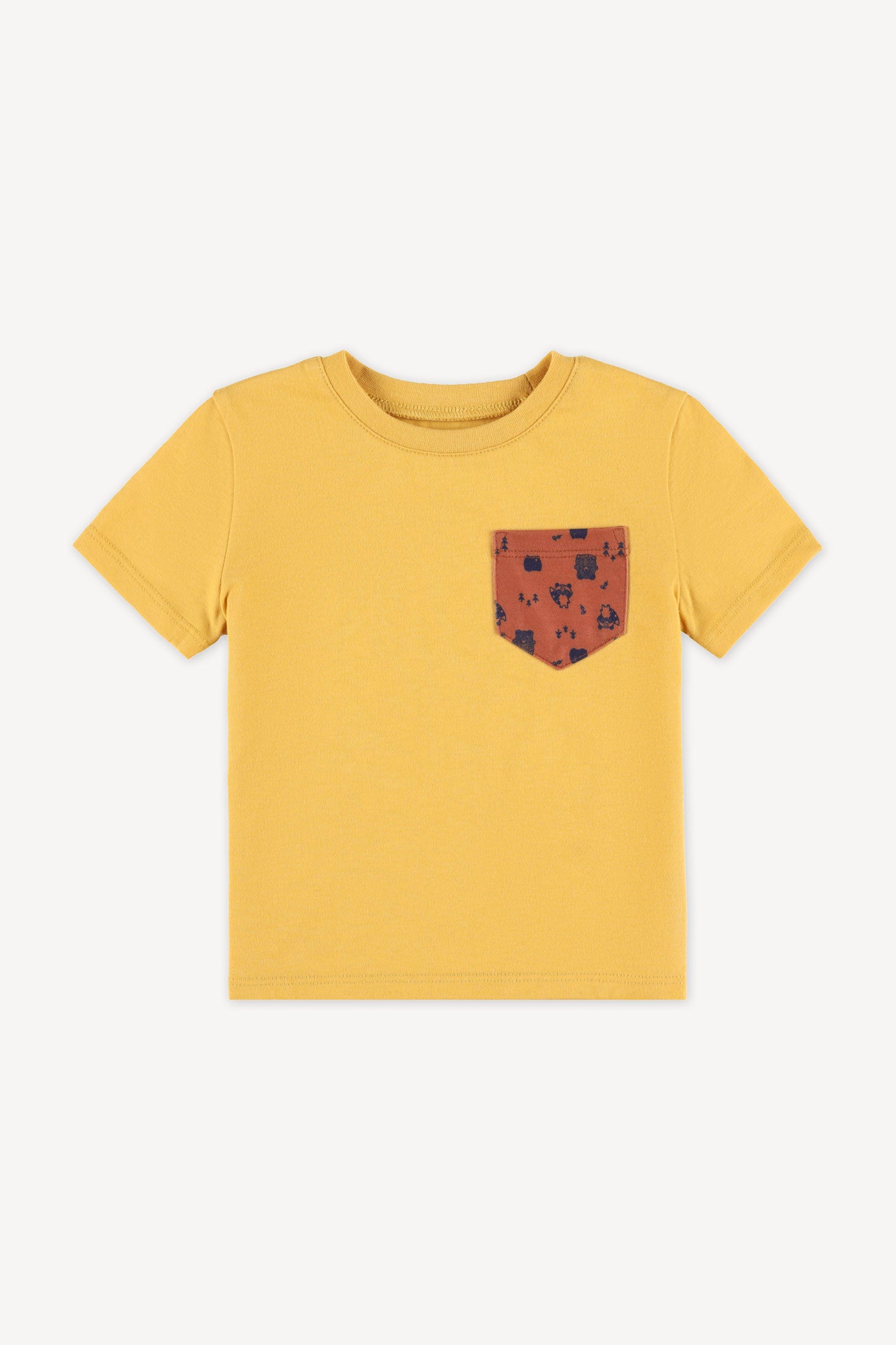 T-shirt col rond coton, 2T-3T, 2/15$ - Bébé garçon && OCRE