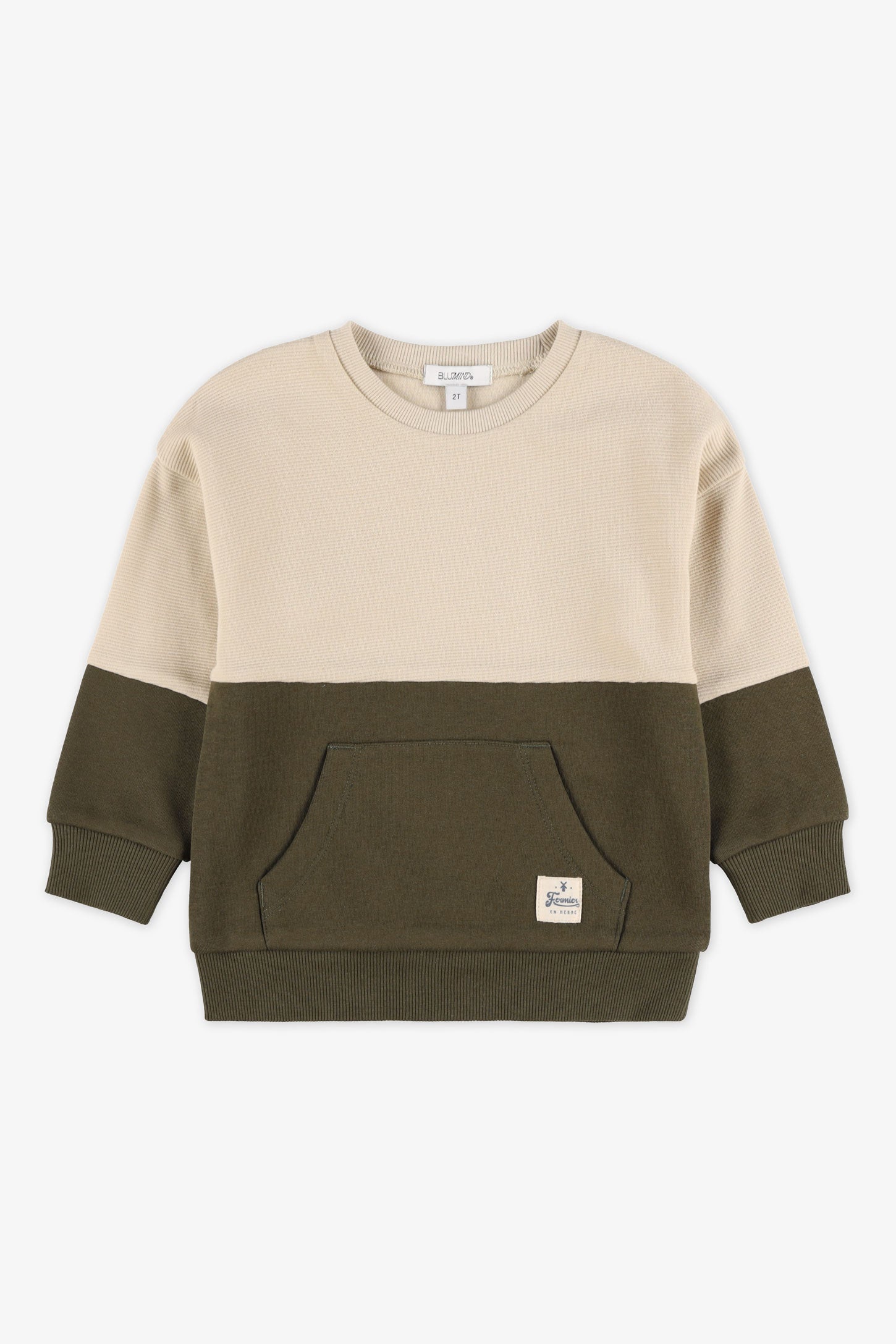 Chandail demi-zip unisexe en coton ouaté pour enfant