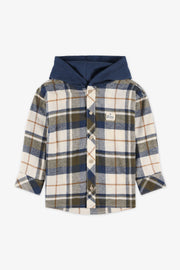 Chemise à capuchon en flanelle, 2T-3T - Bébé garçon && BEIGE/MULTI