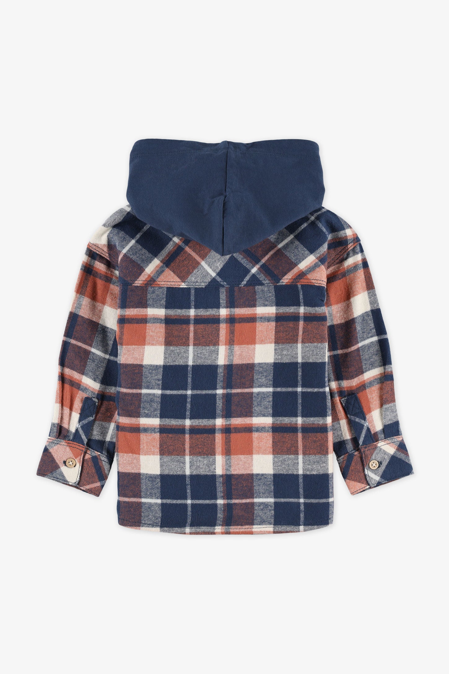 Chemise à capuchon en flanelle, 2T-3T - Bébé garçon && MARIN/MULTI