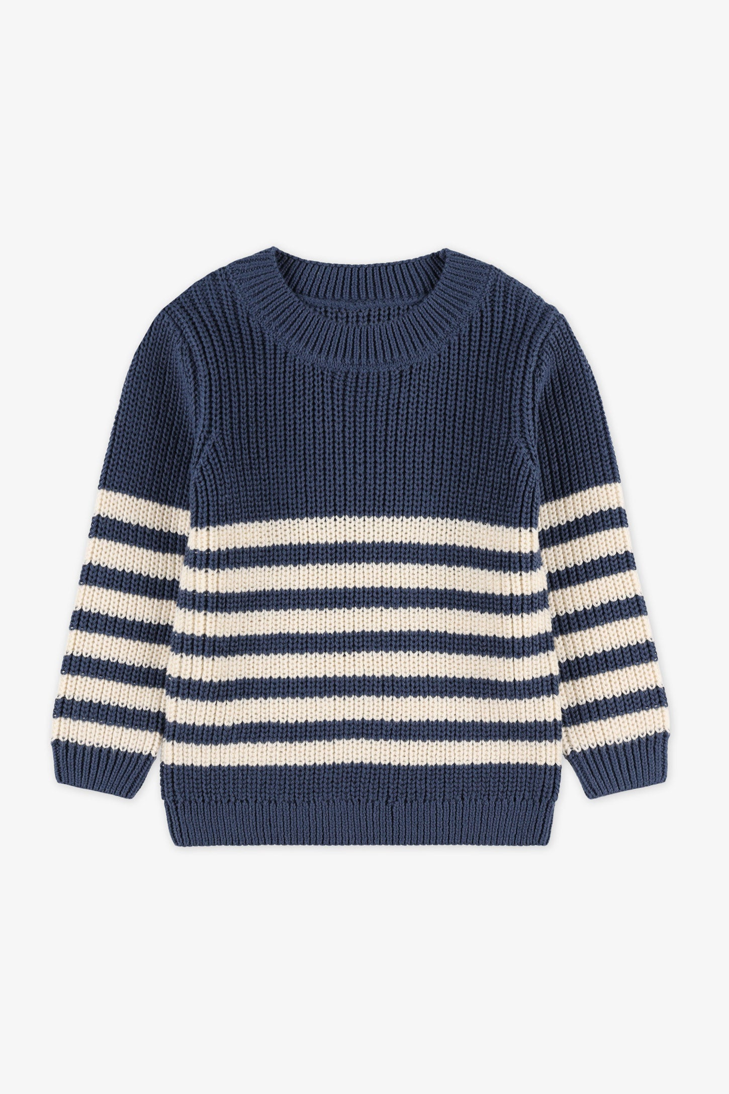 Chandail col rond tricot, 2T-3T - Bébé garçon && MARIN