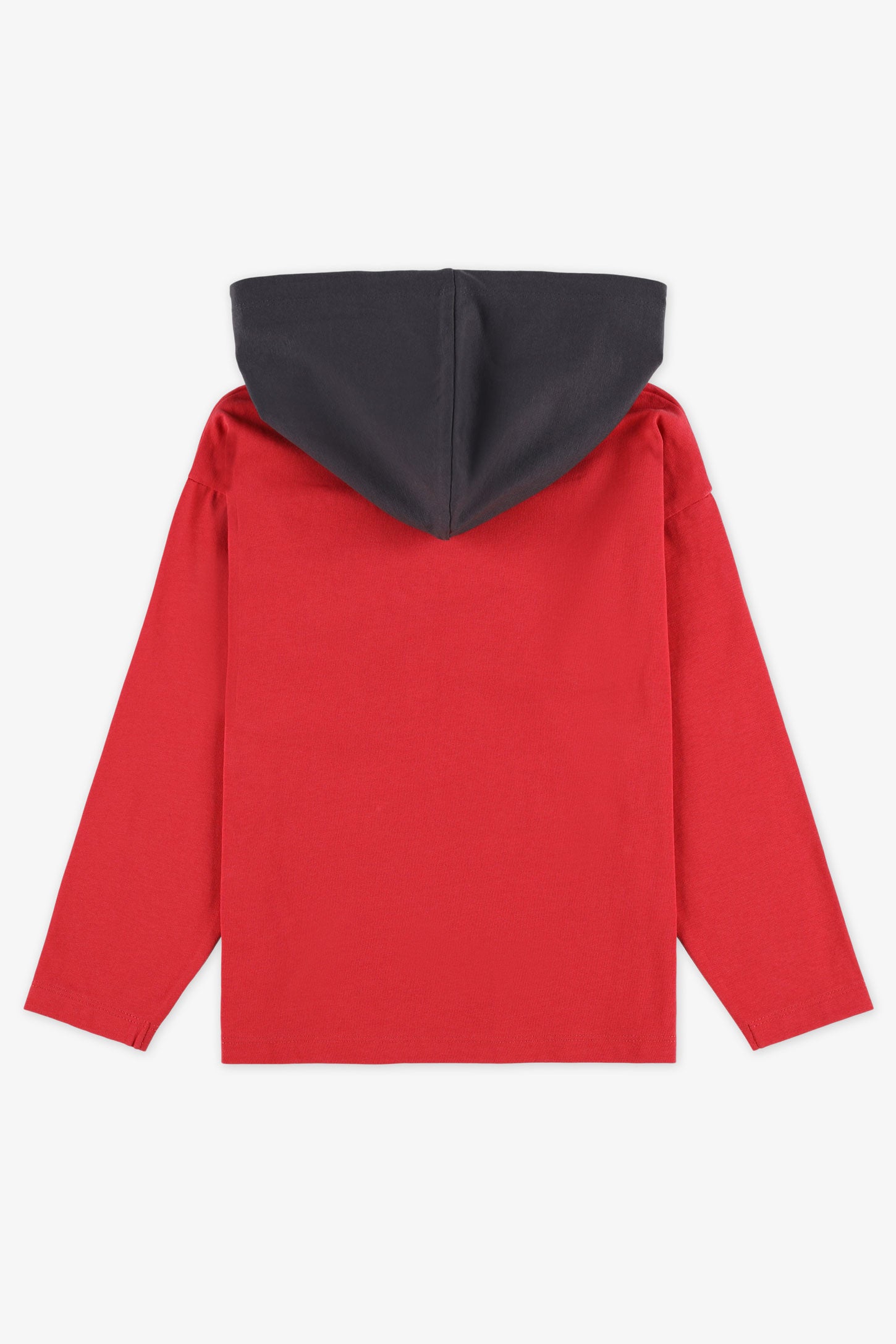 Chandail à capuchon coton - Enfant garçon && ROUGE