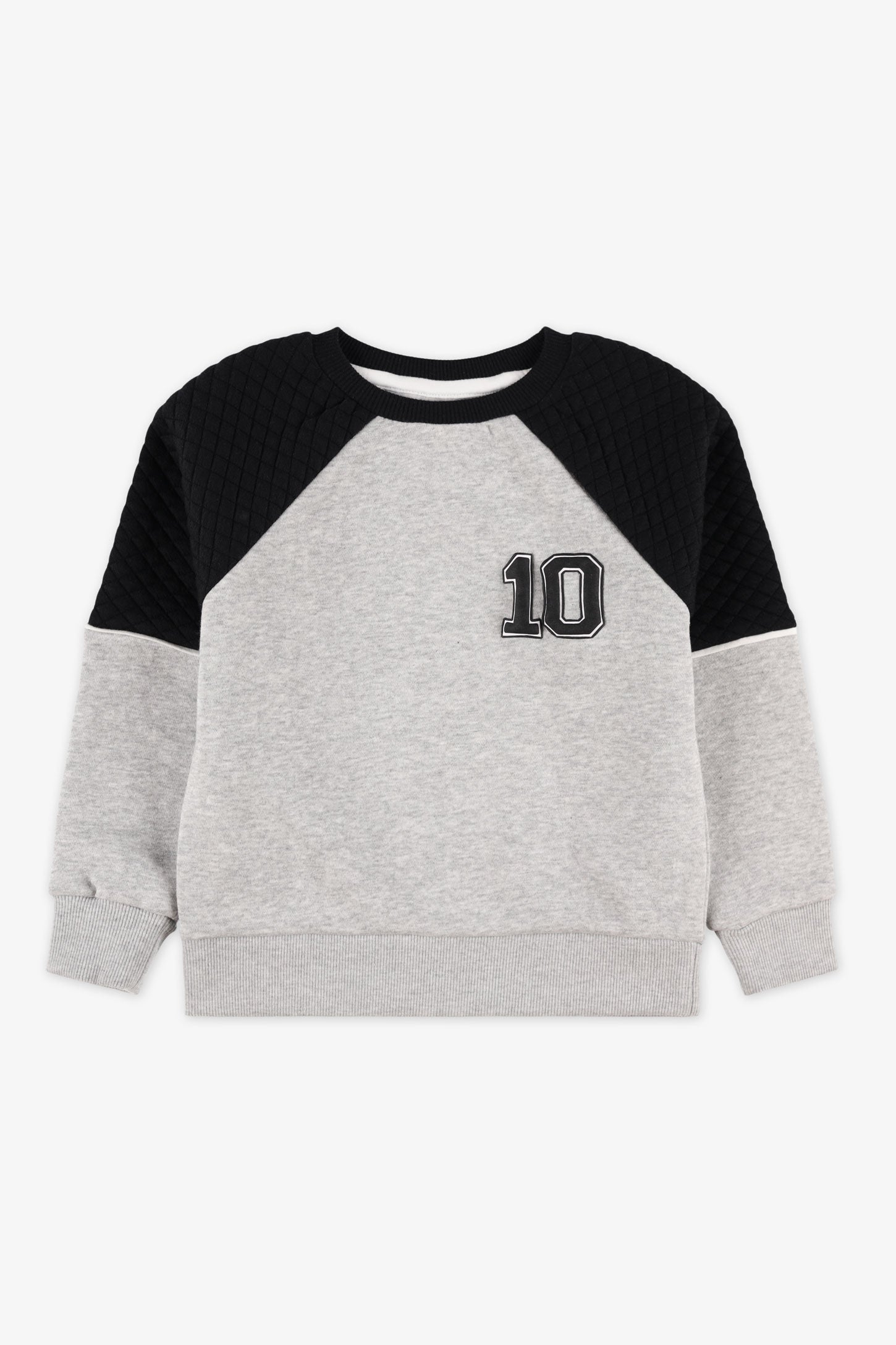 Chandail col rond coton ouaté - Enfant garçon && MIX GRIS CLAIR