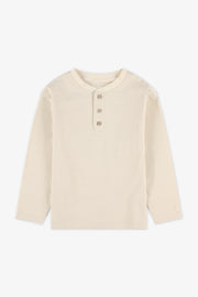 Chandail henley manches longues coton - Enfant garçon && BEIGE/MULTI